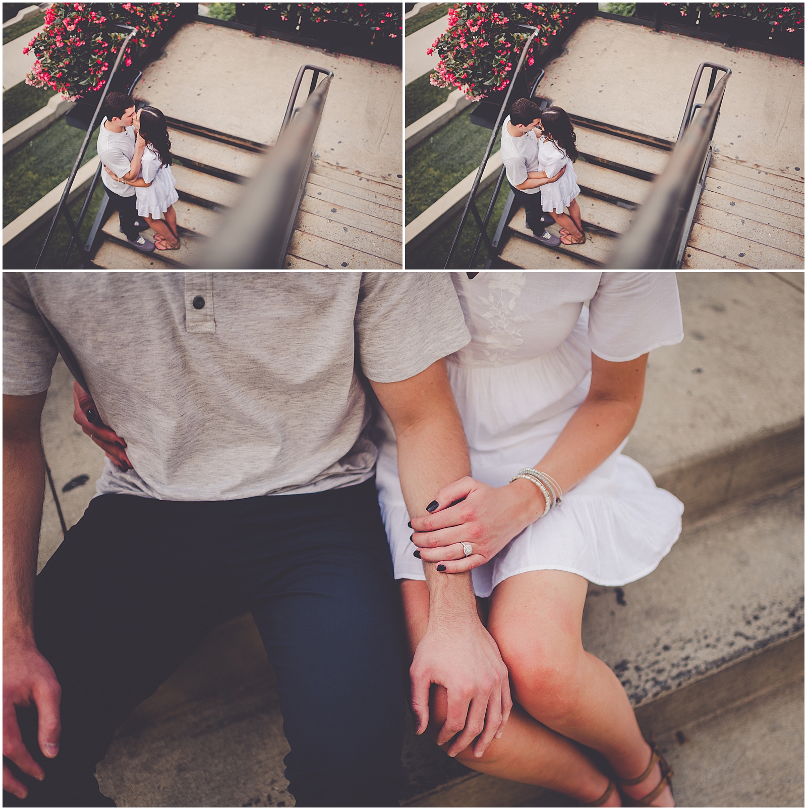 Kait and David's downtown Chicago skyline engagement session in Chicago, IL with Chicagoland wedding photographer Kara Evans Photographer.