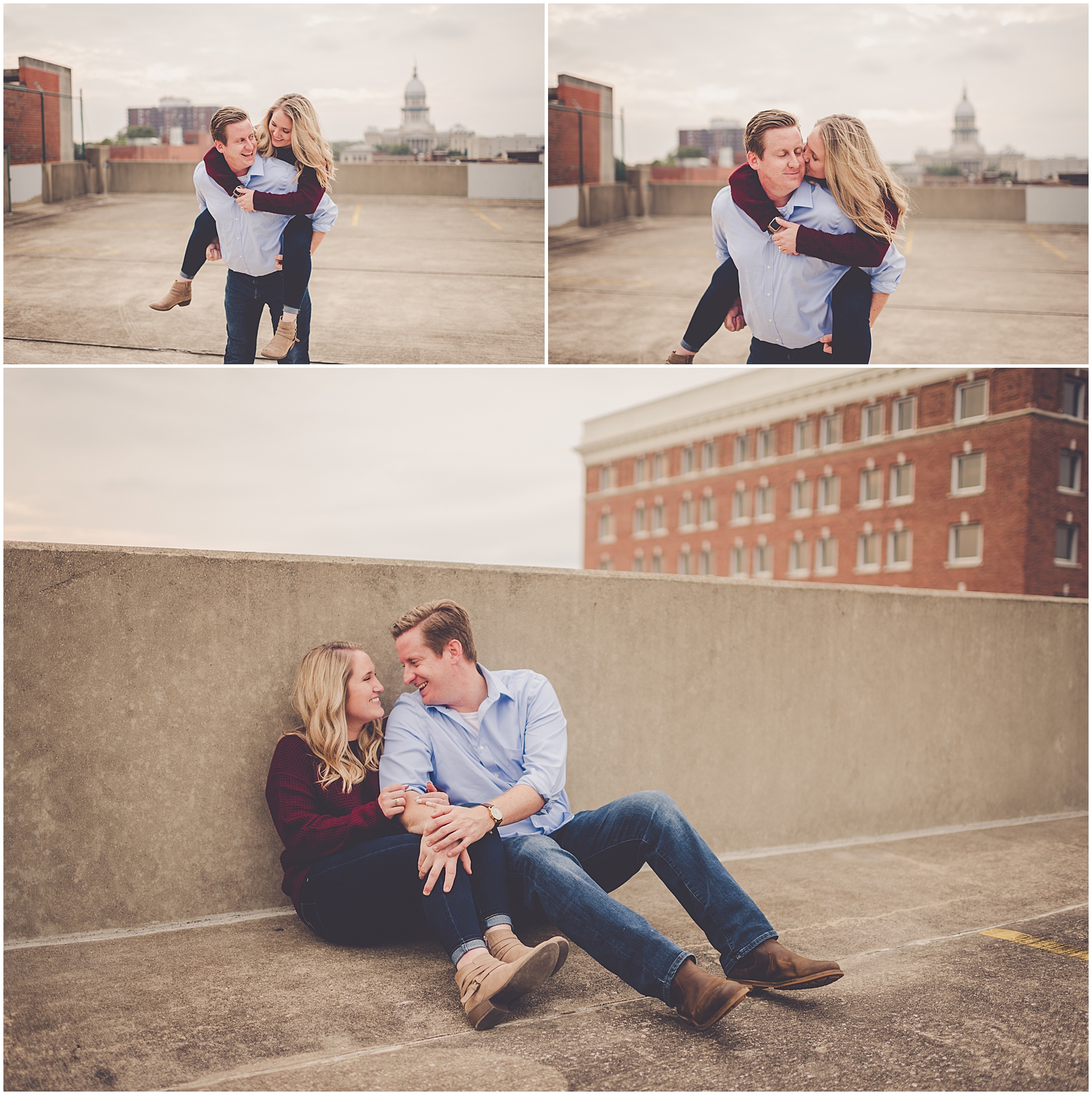 Erin and Matt's downtown Springfield engagement session in Springfield, IL with Chicagoland wedding photographer Kara Evans Photographer.