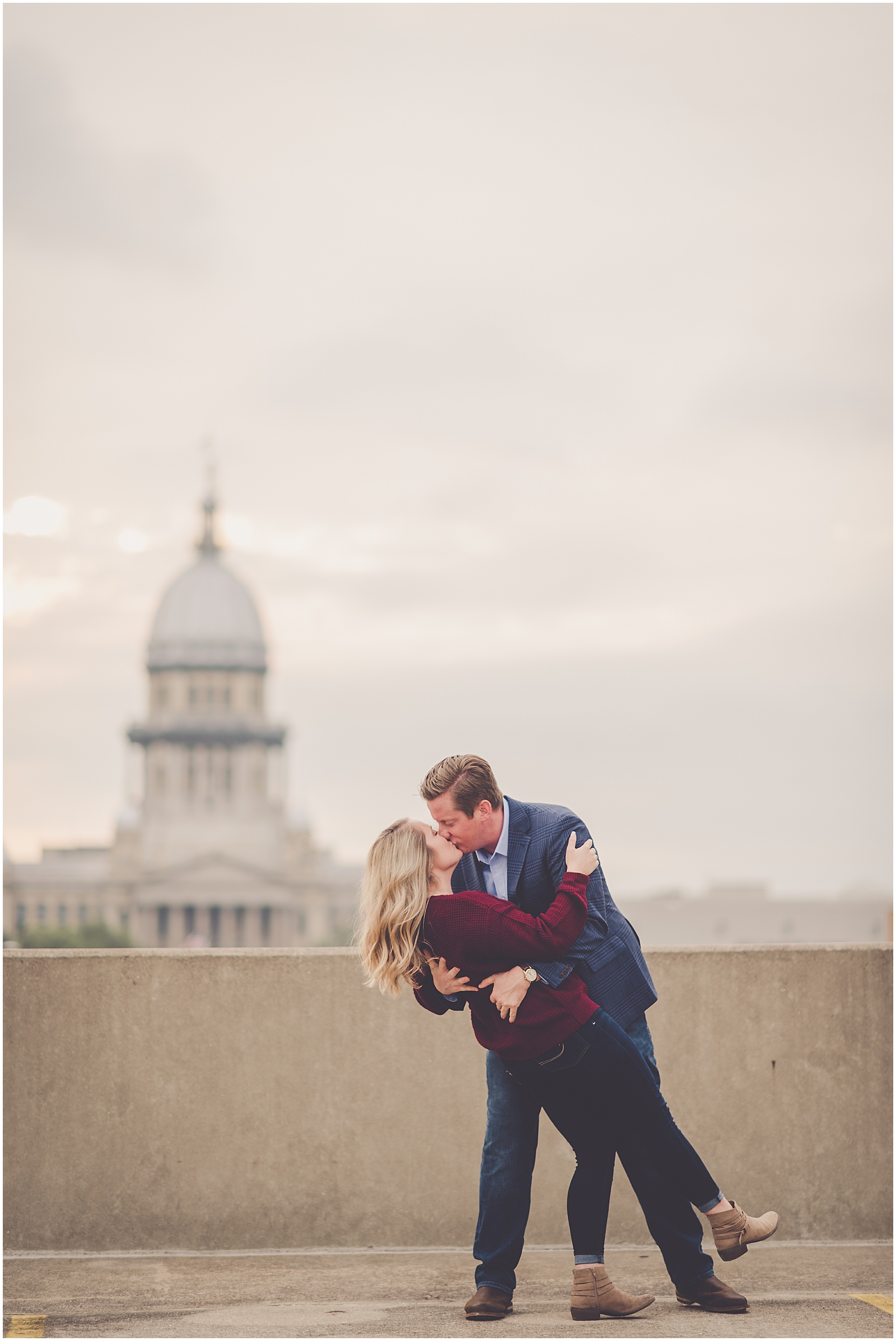 Erin and Matt's downtown Springfield engagement session in Springfield, IL with Chicagoland wedding photographer Kara Evans Photographer.