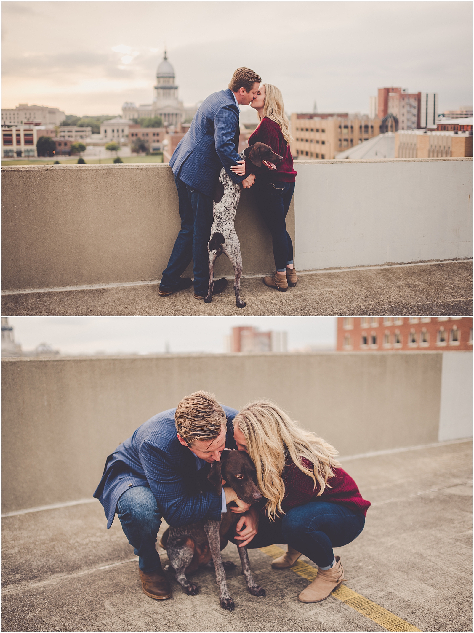 Erin and Matt's downtown Springfield engagement session in Springfield, IL with Chicagoland wedding photographer Kara Evans Photographer.