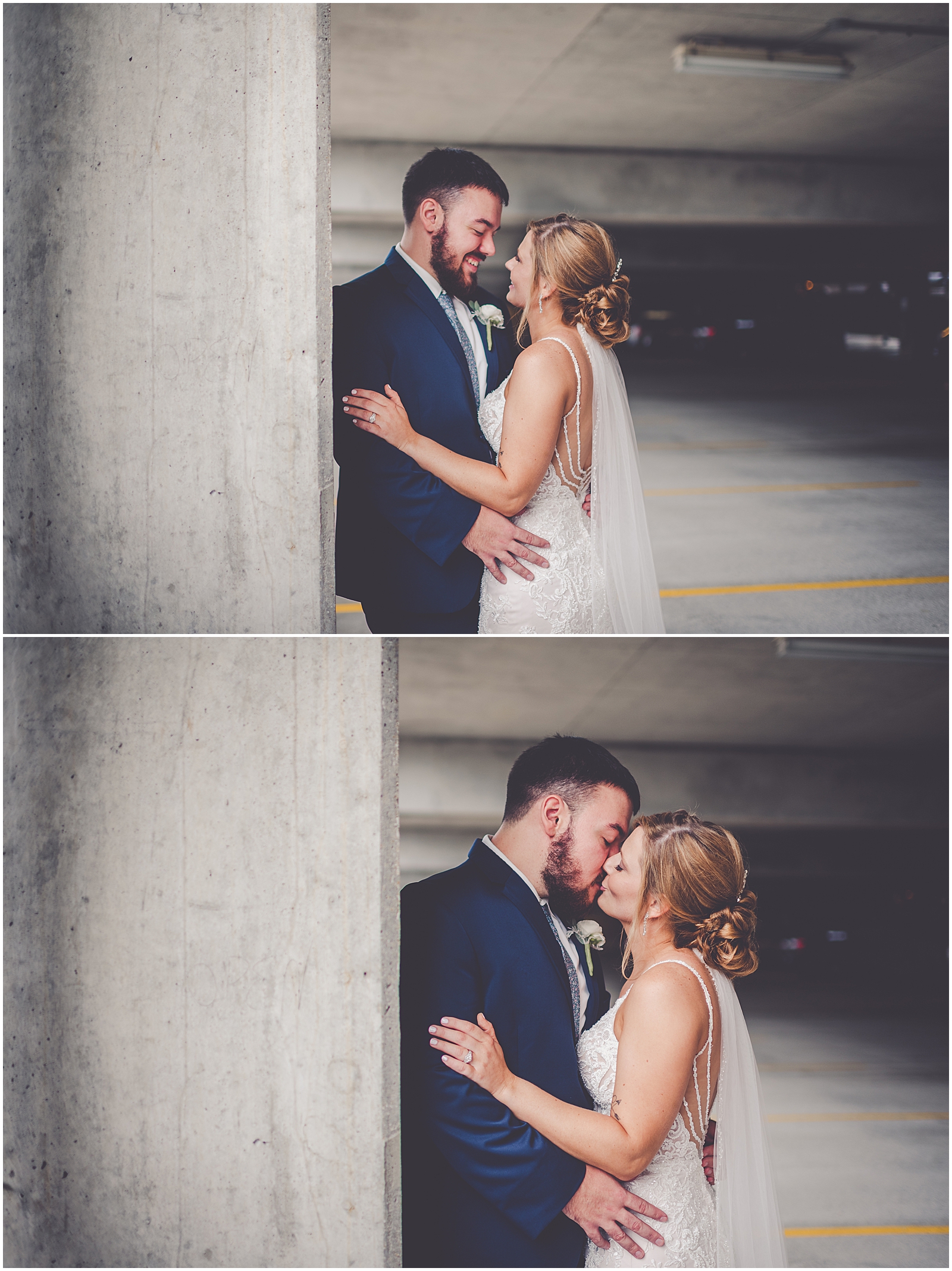 Breanna and Clay's late summer Refinery wedding day in Champaign, IL with Chicagoland wedding photographer Kara Evans Photographer.