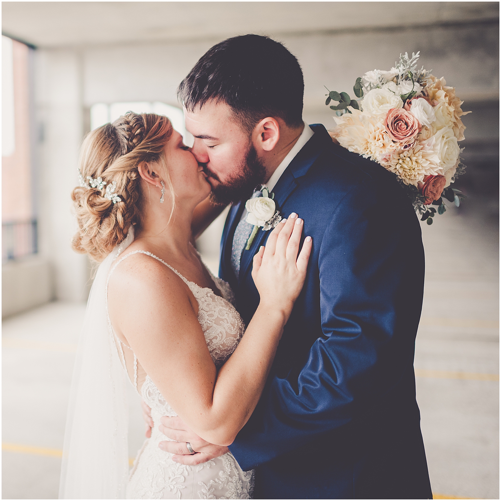 Breanna and Clay's late summer Refinery wedding day in Champaign, IL with Chicagoland wedding photographer Kara Evans Photographer.