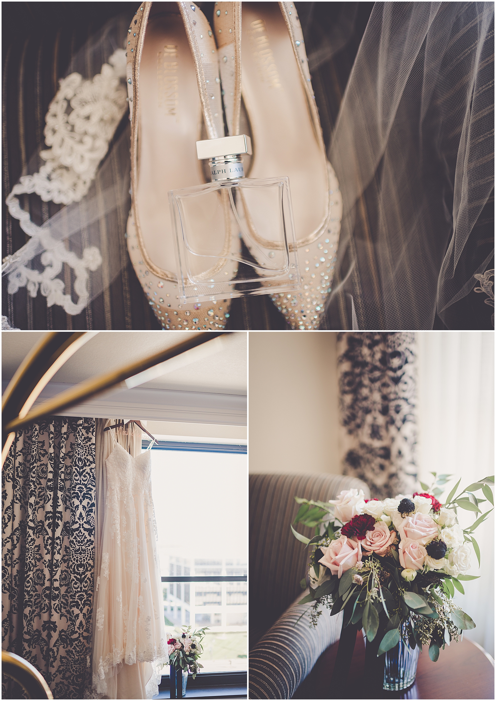 Alessandra and Jake's September burgundy and blush wedding day in Springfield with Chicagoland wedding photographer Kara Evans Photographer.