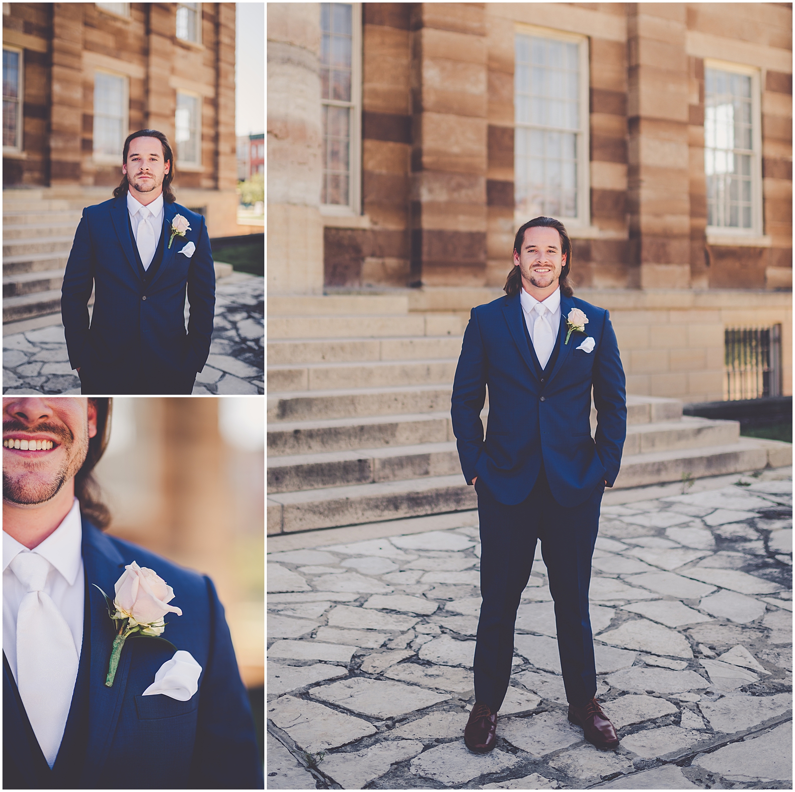 Alessandra and Jake's September burgundy and blush wedding day in Springfield with Chicagoland wedding photographer Kara Evans Photographer.