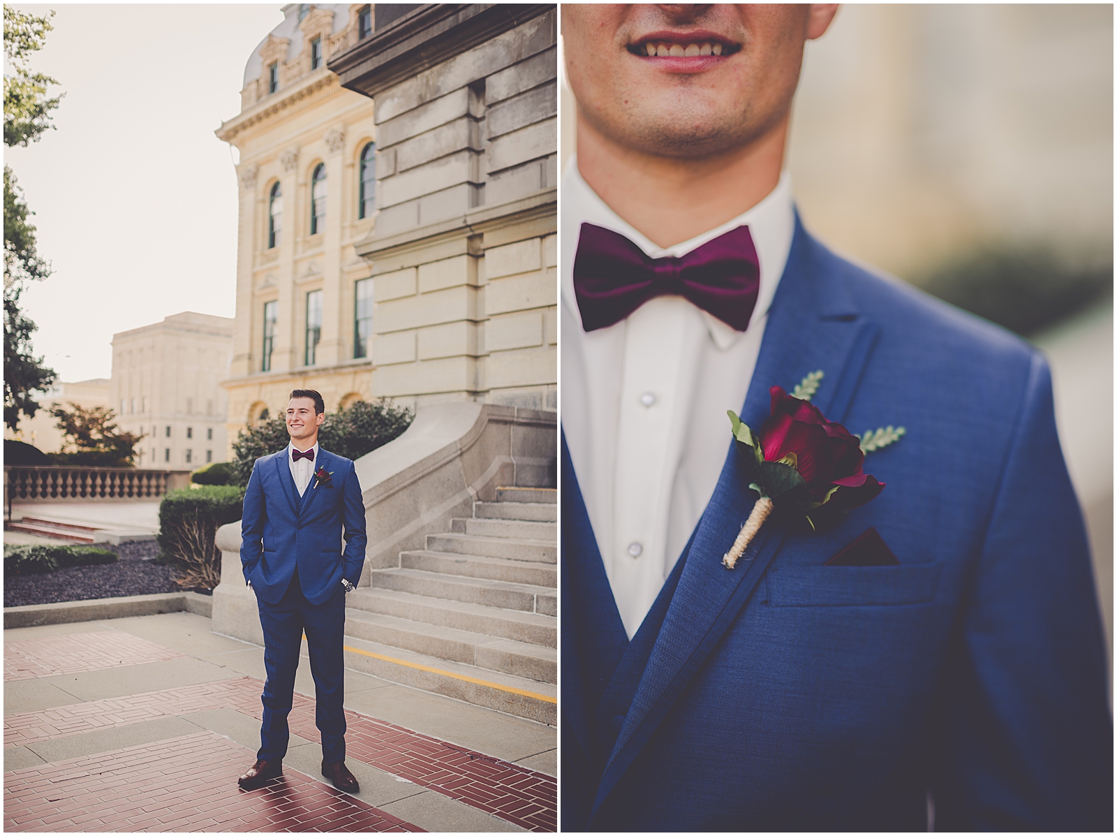 Clare and Chayce's rustic elegance fall wedding in Springfield, IL with Chicagoland wedding photographer Kara Evans Photographer.