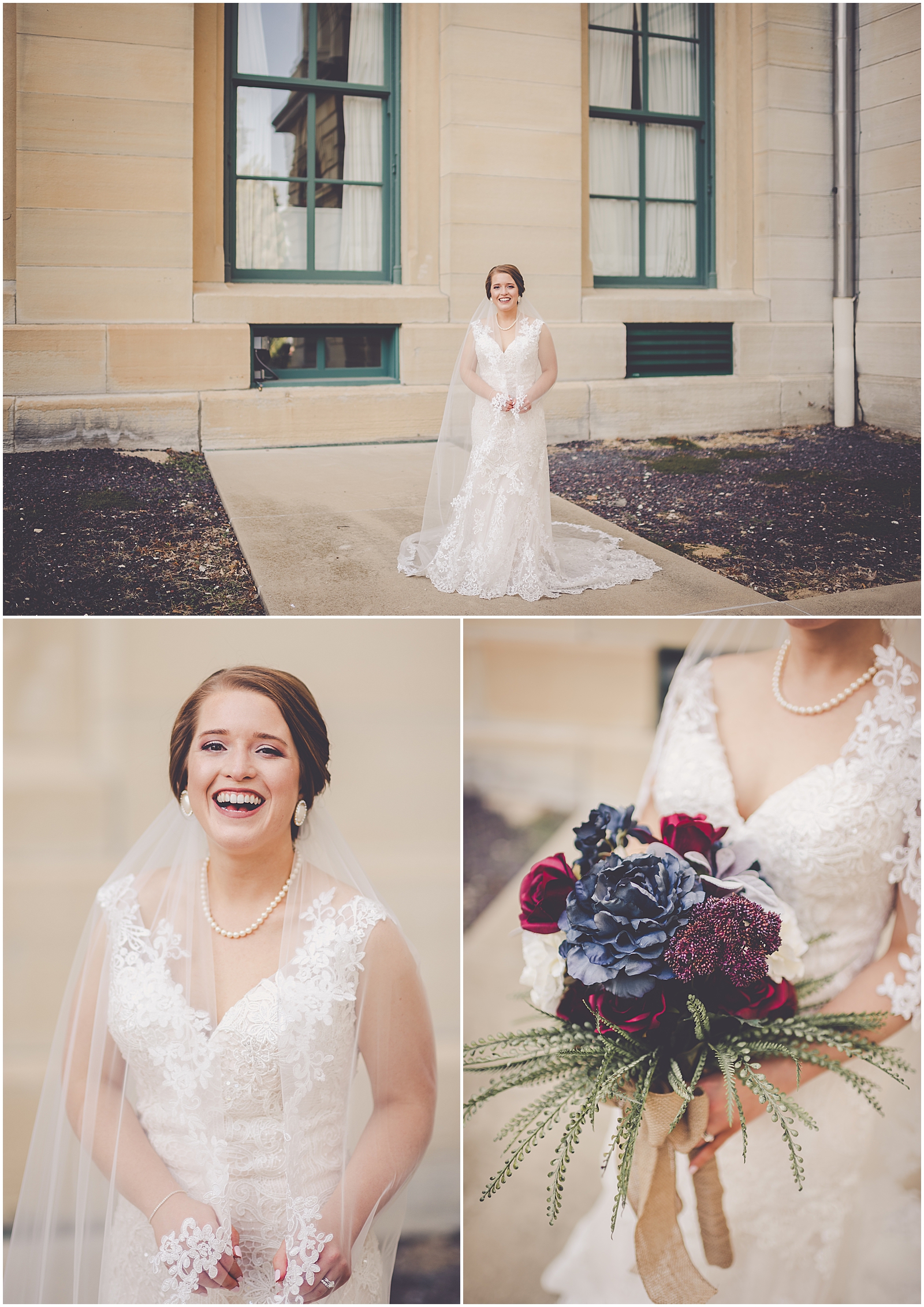 Clare and Chayce's rustic elegance fall wedding in Springfield, IL with Chicagoland wedding photographer Kara Evans Photographer.