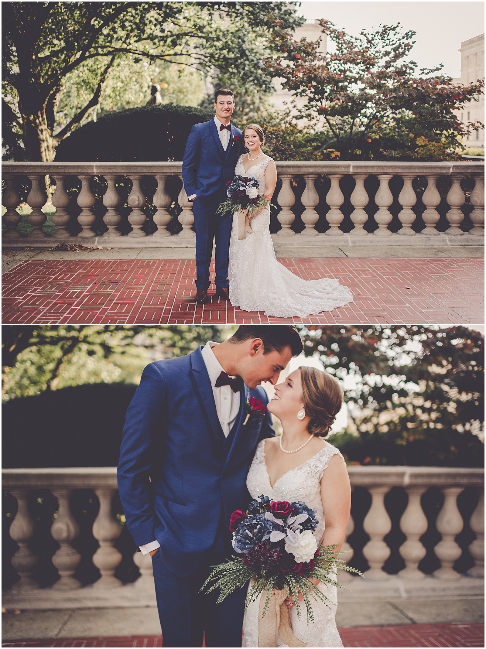 Clare and Chayce's rustic elegance fall wedding in Springfield, IL with Chicagoland wedding photographer Kara Evans Photographer.