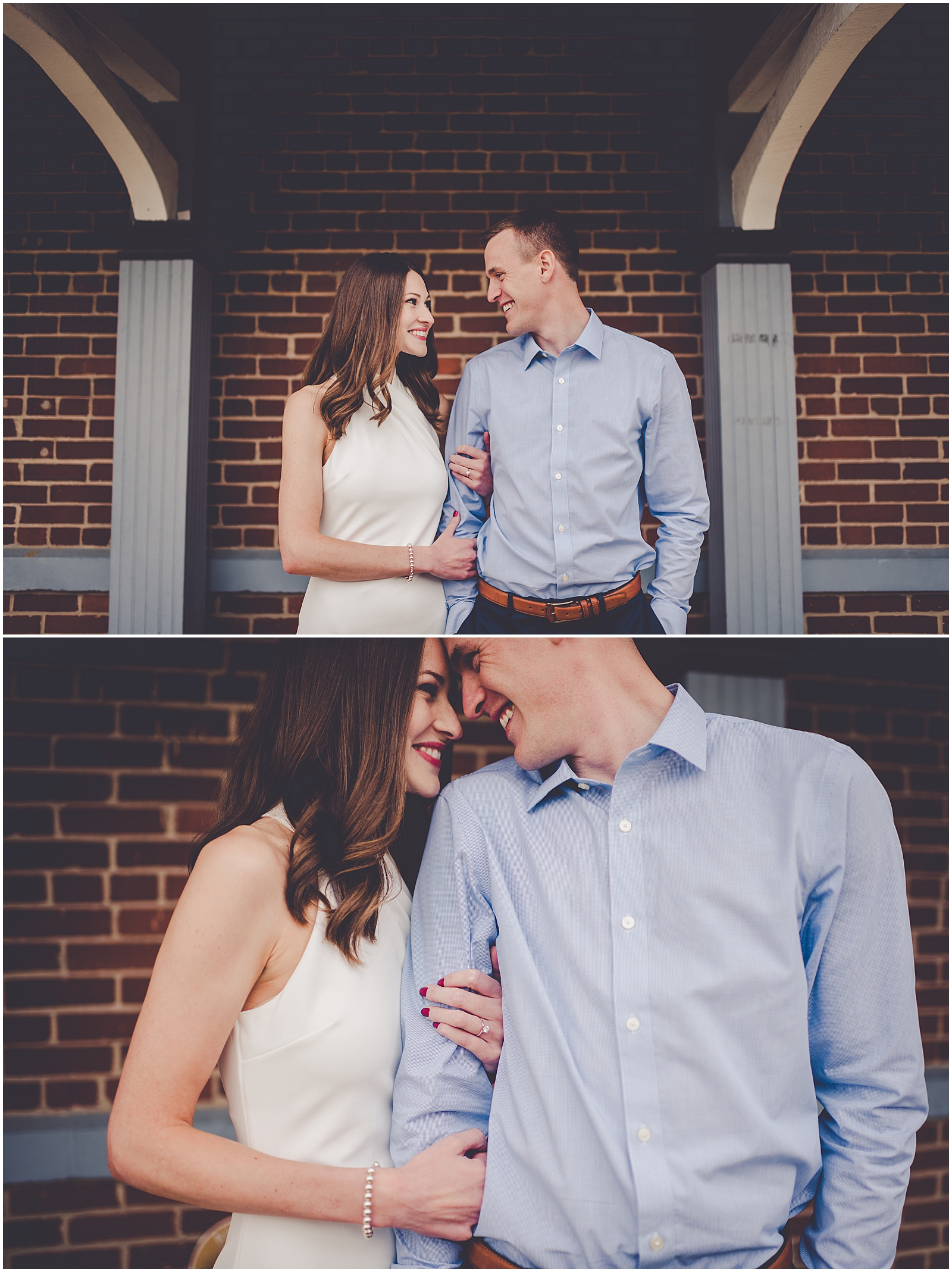 Emily and Travis' classic Kankakee County fall engagement photos in Kankakee, IL with Chicagoland wedding photog Kara Evans Photographer.