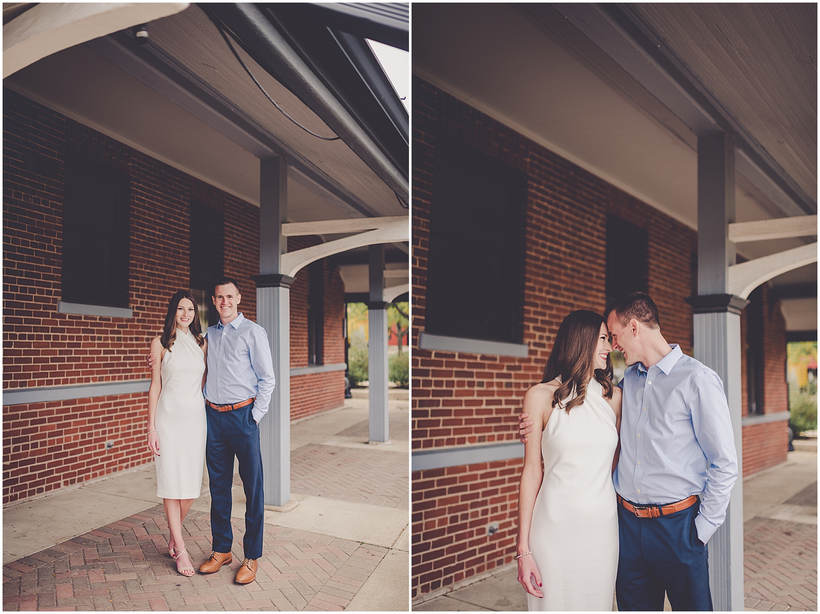 Emily and Travis' classic Kankakee County fall engagement photos in Kankakee, IL with Chicagoland wedding photog Kara Evans Photographer.