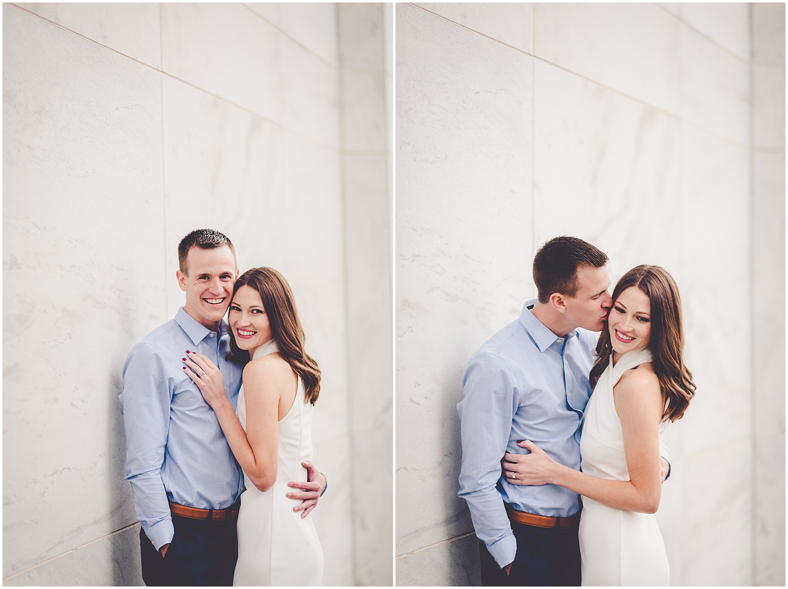 Emily and Travis' classic Kankakee County fall engagement photos in Kankakee, IL with Chicagoland wedding photog Kara Evans Photographer.