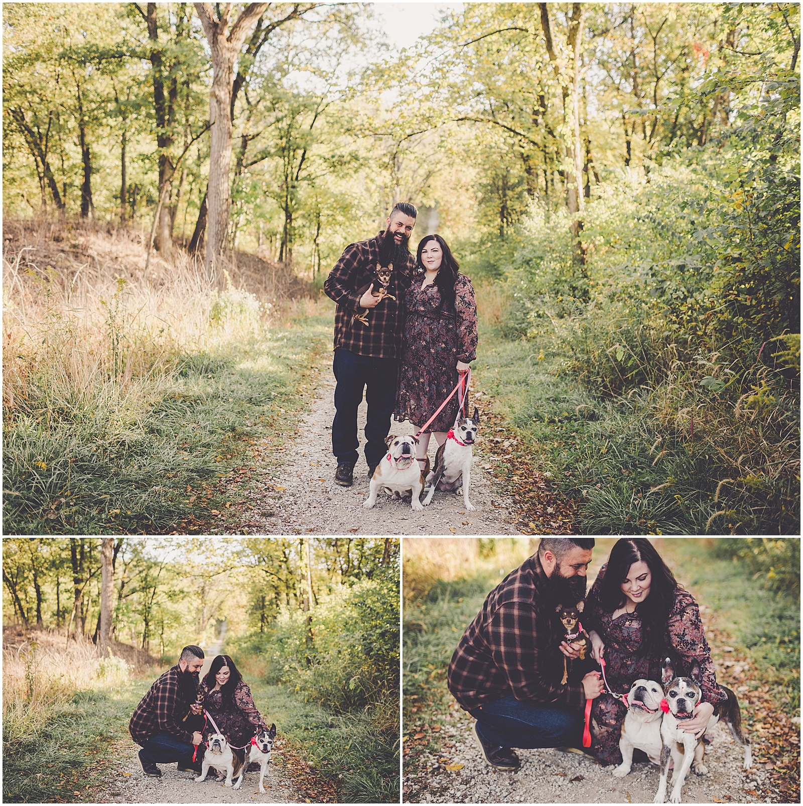 Marissa and Ben's fall Keepataw Forest Preserve engagement in Lemont, Illinois with Chicagoland wedding photographer Kara Evans Photographer.