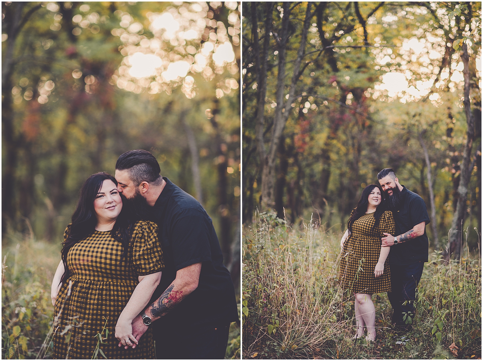 Marissa and Ben's fall Keepataw Forest Preserve engagement in Lemont, Illinois with Chicagoland wedding photographer Kara Evans Photographer.