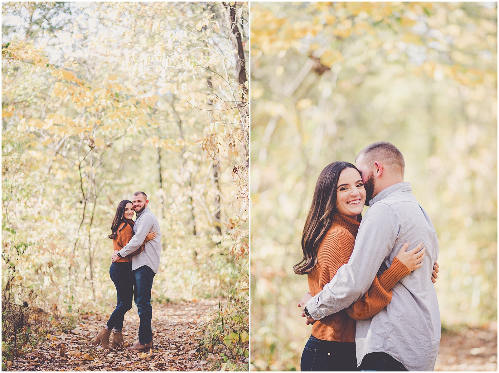 Lauren and Will's October Allerton Park & Retreat Center engagement in Monticello with Chicagoland wedding photog Kara Evans Photographer.