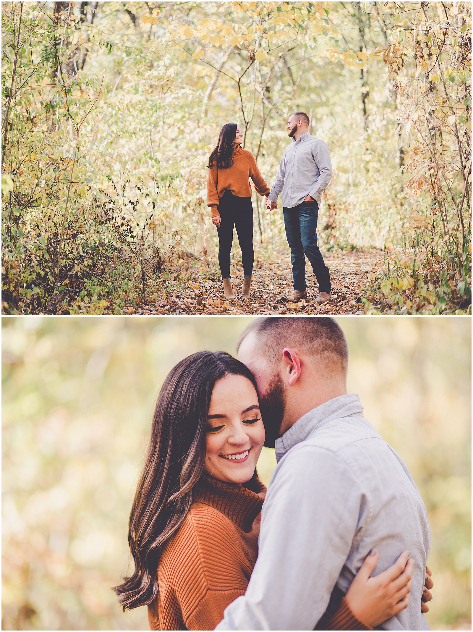 Lauren and Will's October Allerton Park & Retreat Center engagement in Monticello with Chicagoland wedding photog Kara Evans Photographer.