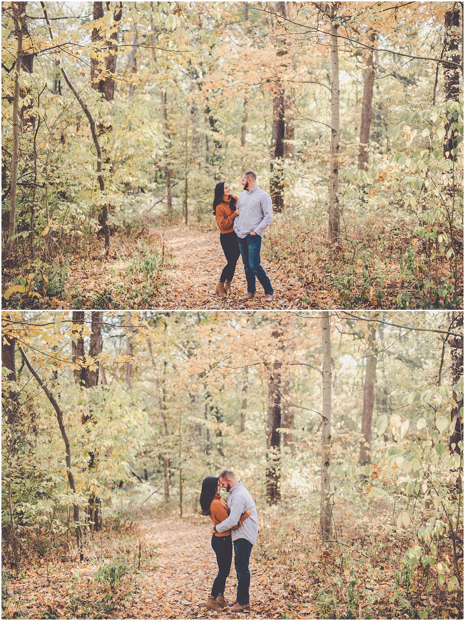 Lauren and Will's October Allerton Park & Retreat Center engagement in Monticello with Chicagoland wedding photog Kara Evans Photographer.