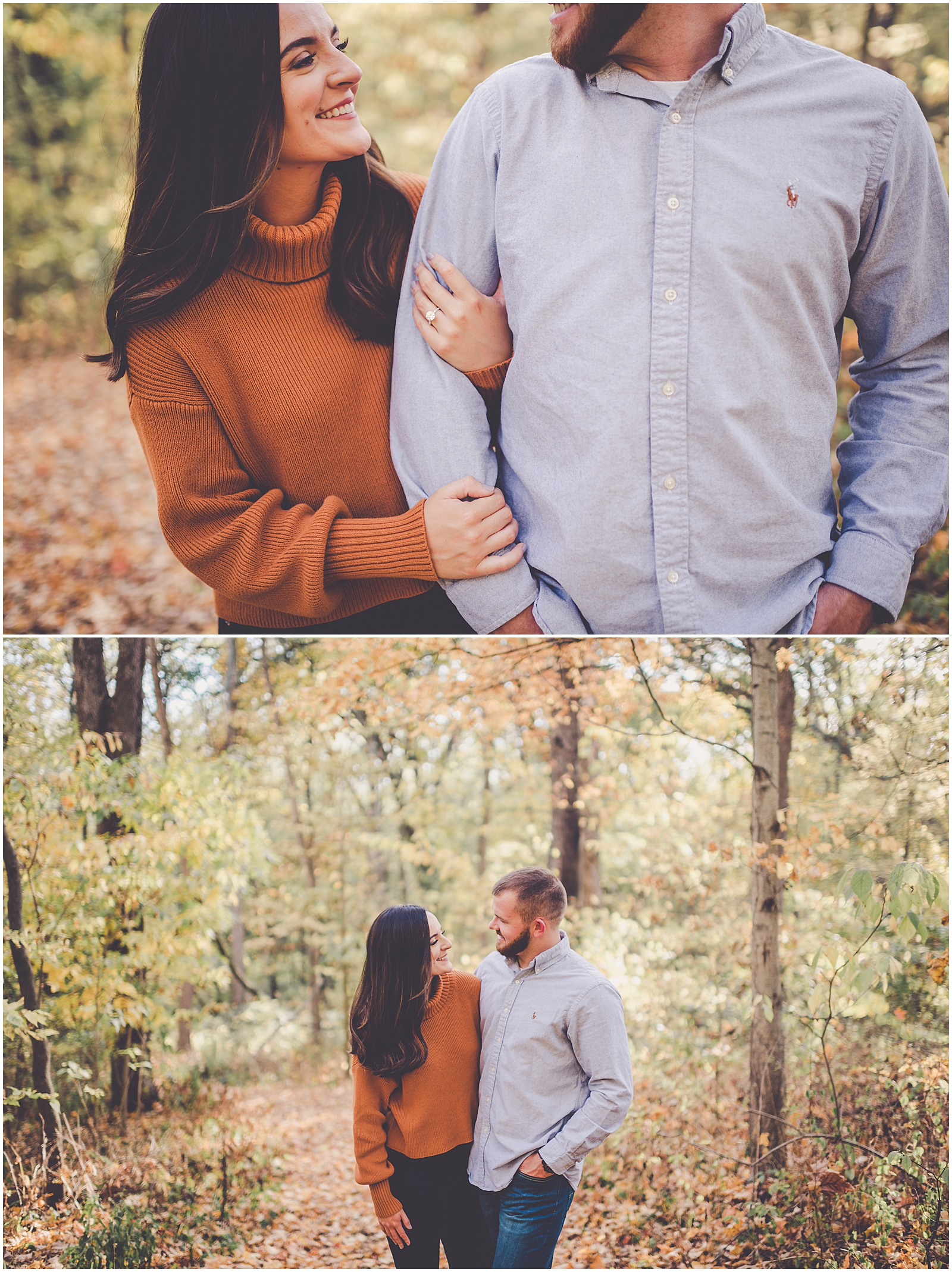 Lauren and Will's October Allerton Park & Retreat Center engagement in Monticello with Chicagoland wedding photog Kara Evans Photographer.