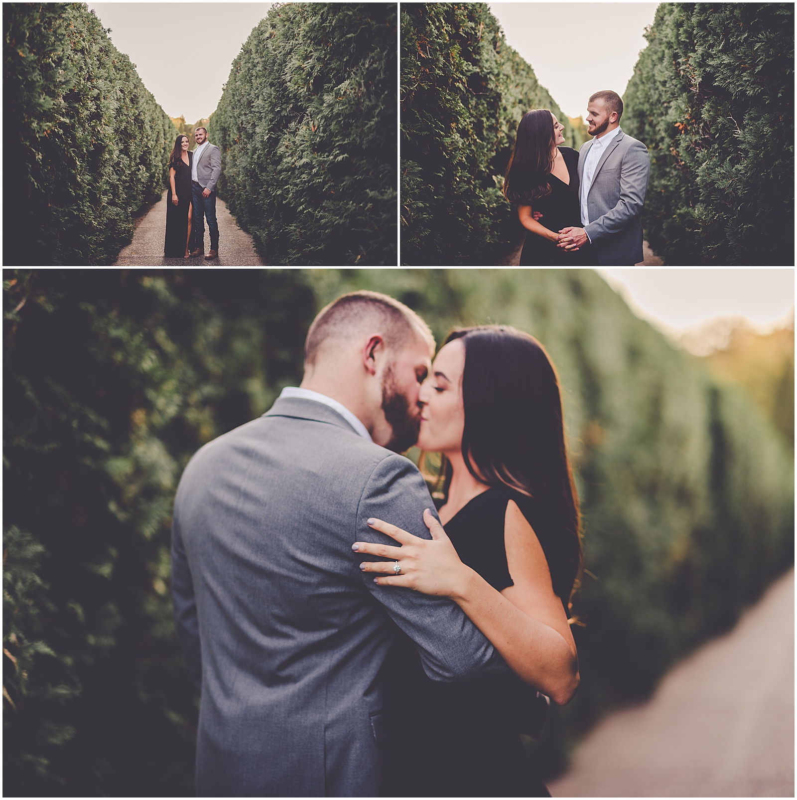 Lauren and Will's October Allerton Park & Retreat Center engagement in Monticello with Chicagoland wedding photog Kara Evans Photographer.