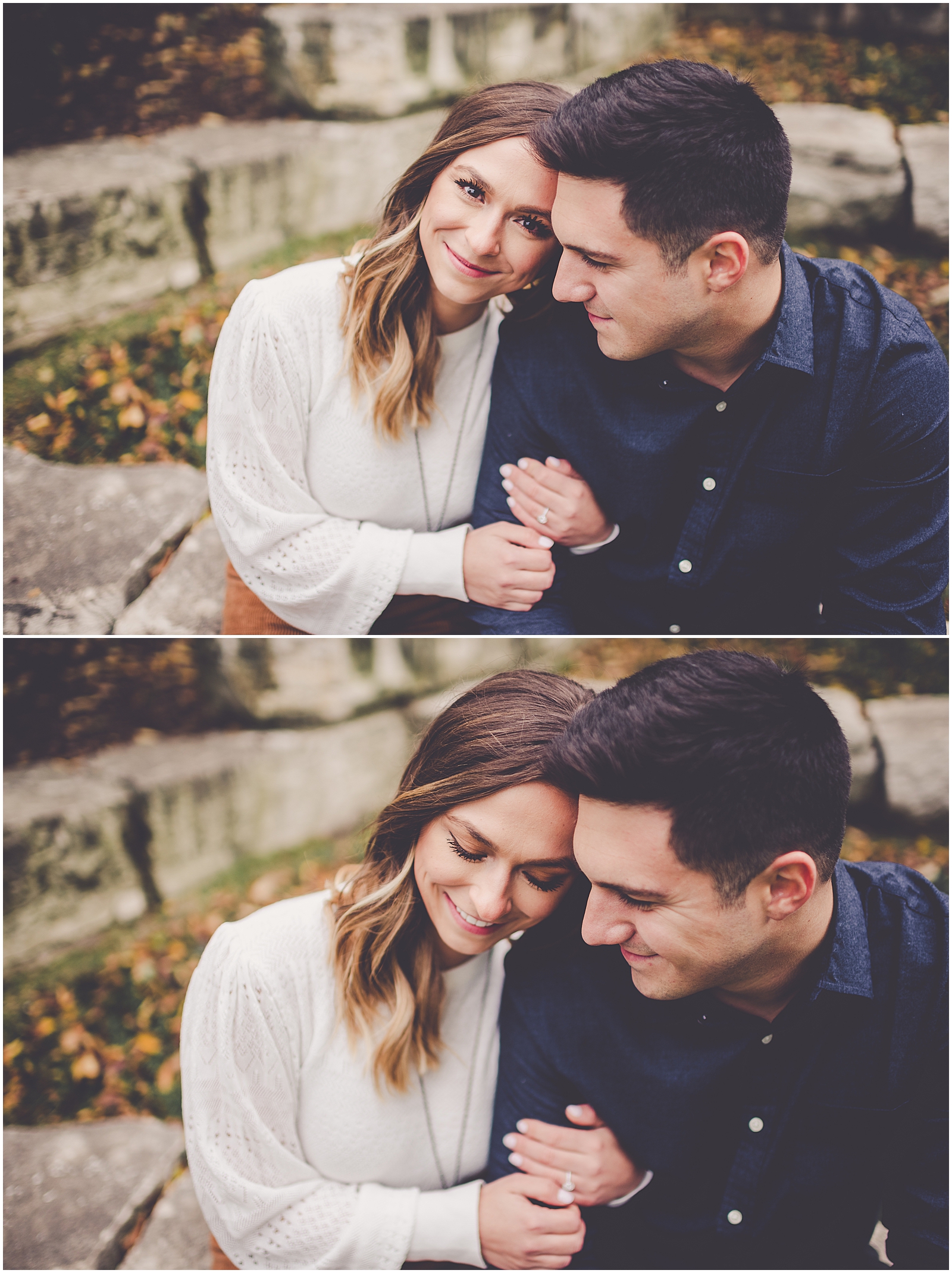 Emily and Milan's October Loyola University engagement photos in Chicago, IL with Chicagoland wedding photographer Kara Evans Photographer.