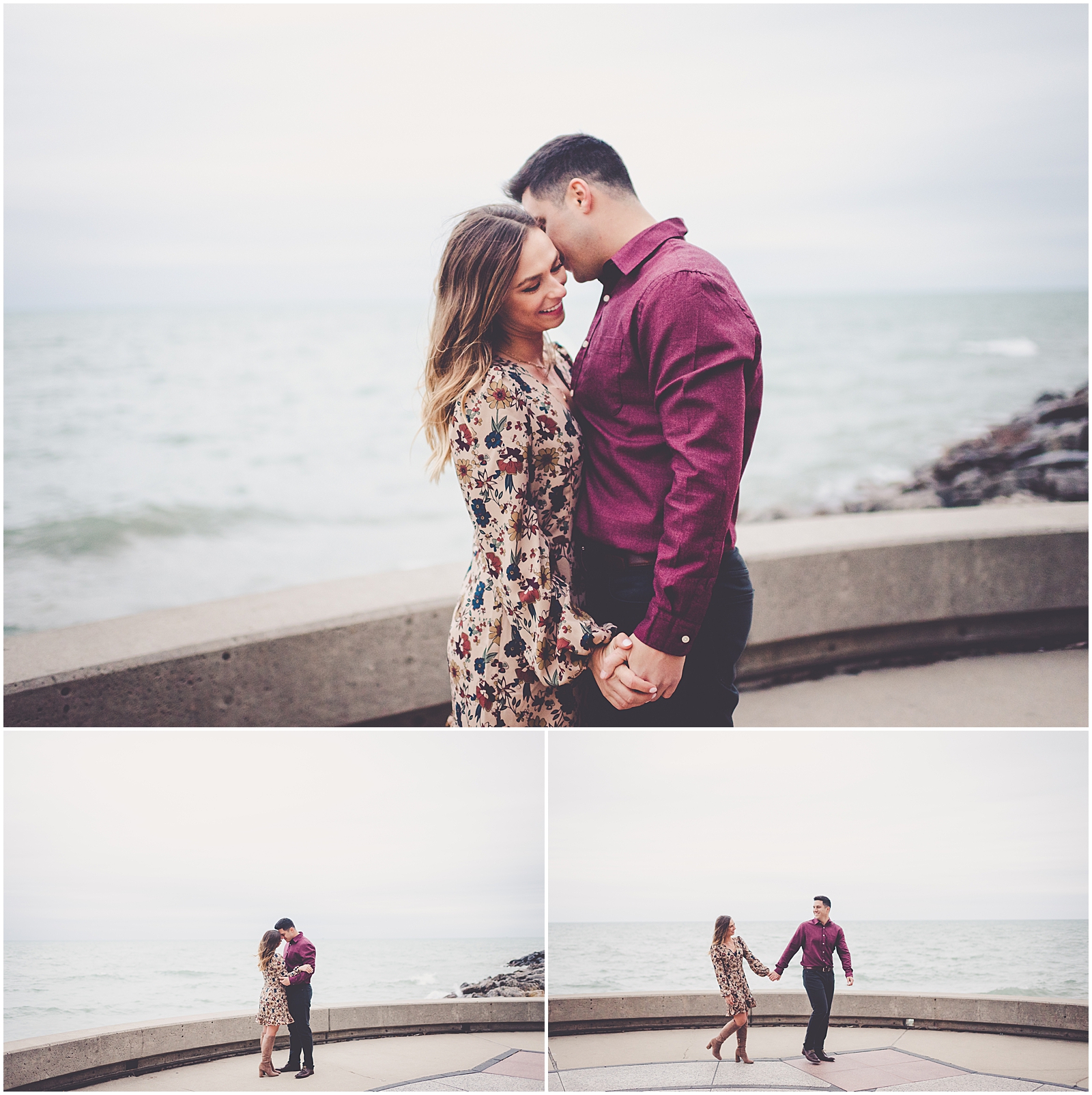 Emily and Milan's October Loyola University engagement photos in Chicago, IL with Chicagoland wedding photographer Kara Evans Photographer.