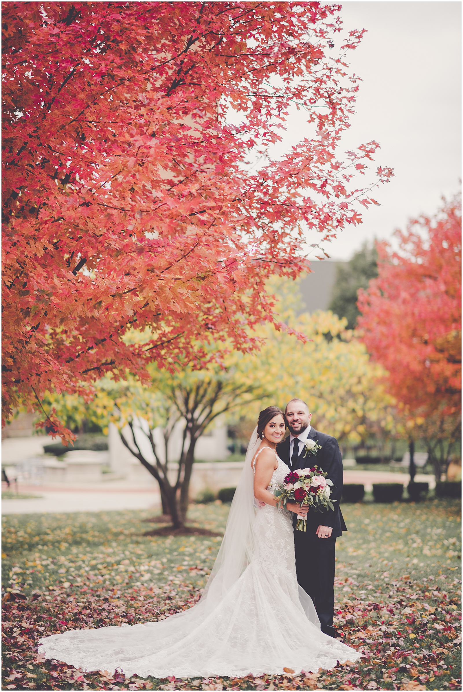 Colleen and Joel's October Maternity BVM Bourbonnais and Lighthouse Restaurant wedding day in Cedar Lake, IN with Kara Evans Photographer.