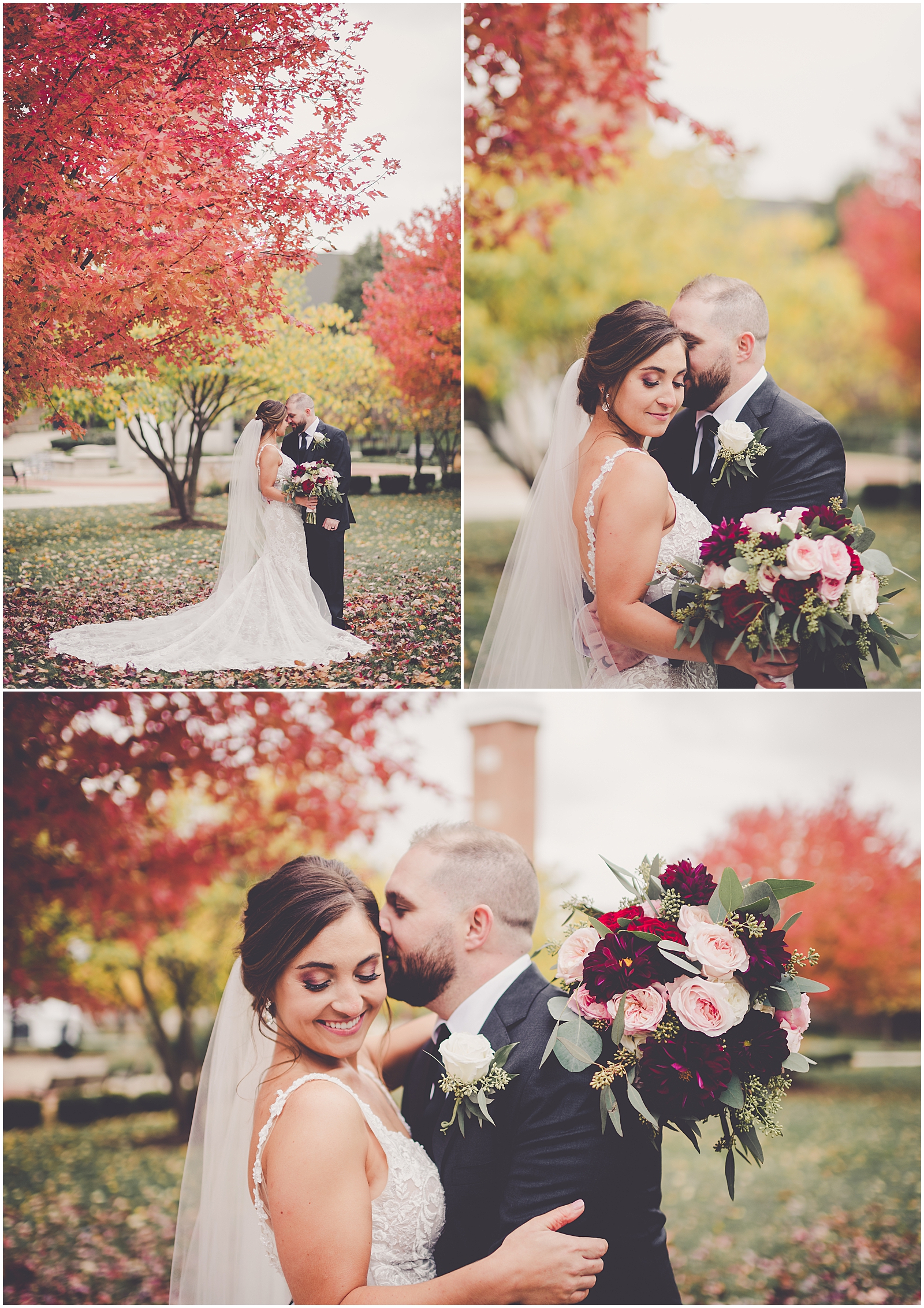 Colleen and Joel's October Maternity BVM Bourbonnais and Lighthouse Restaurant wedding day in Cedar Lake, IN with Kara Evans Photographer.