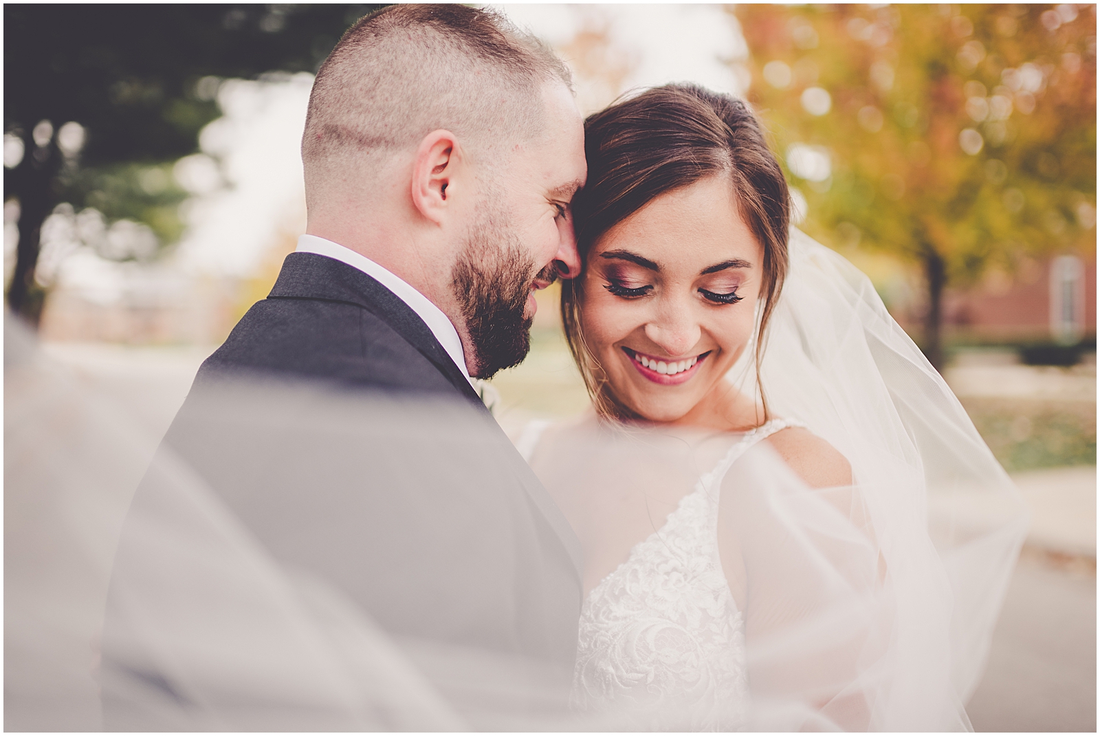 Colleen and Joel's October Maternity BVM Bourbonnais and Lighthouse Restaurant wedding day in Cedar Lake, IN with Kara Evans Photographer.