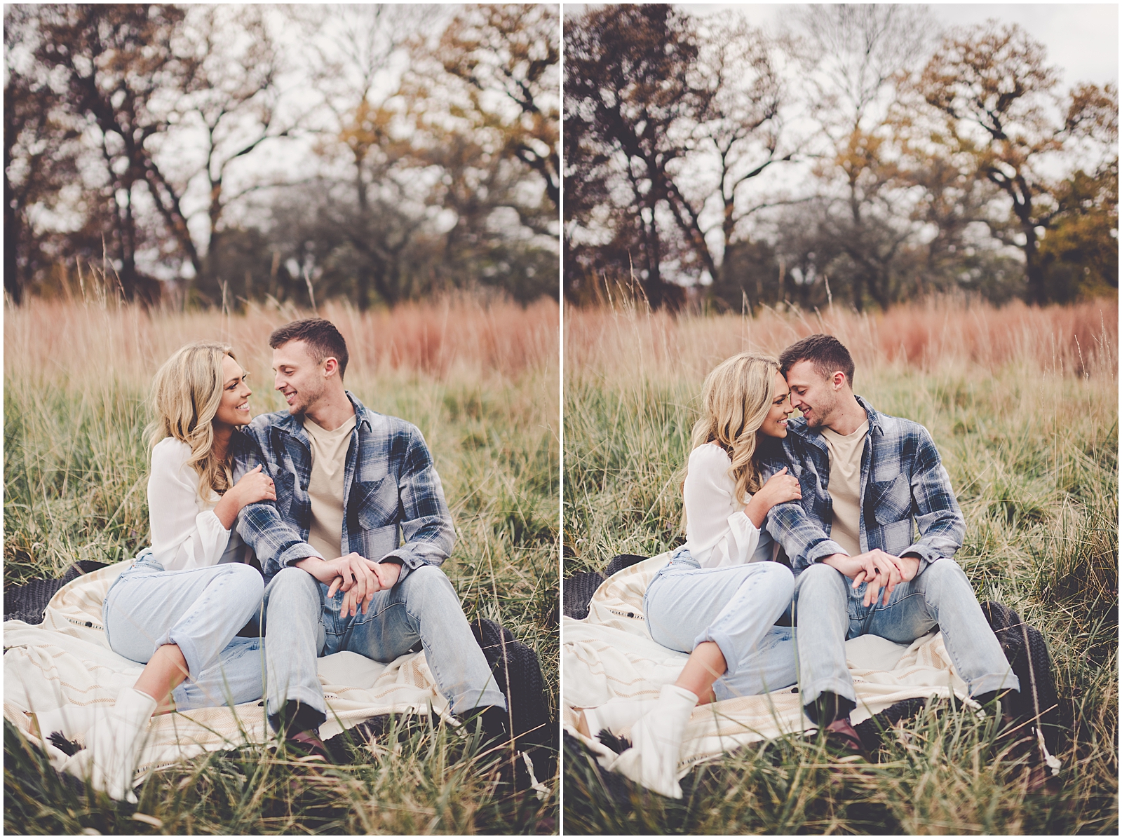 Kali and Trace's fall Cantigny Park engagement photos in Wheaton, IL with Chicagoland wedding photographer Kara Evans Photographer.