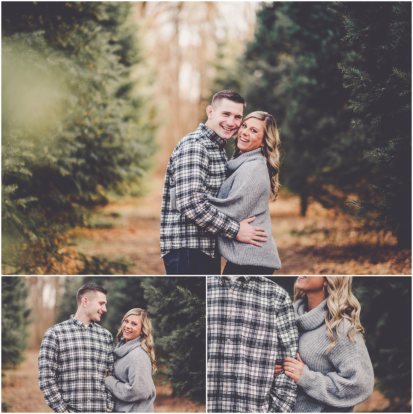 Bree and Hans' December Allerton Park engagement photos in Monticello, IL with Chicagoland wedding photographer Kara Evans Photographer.