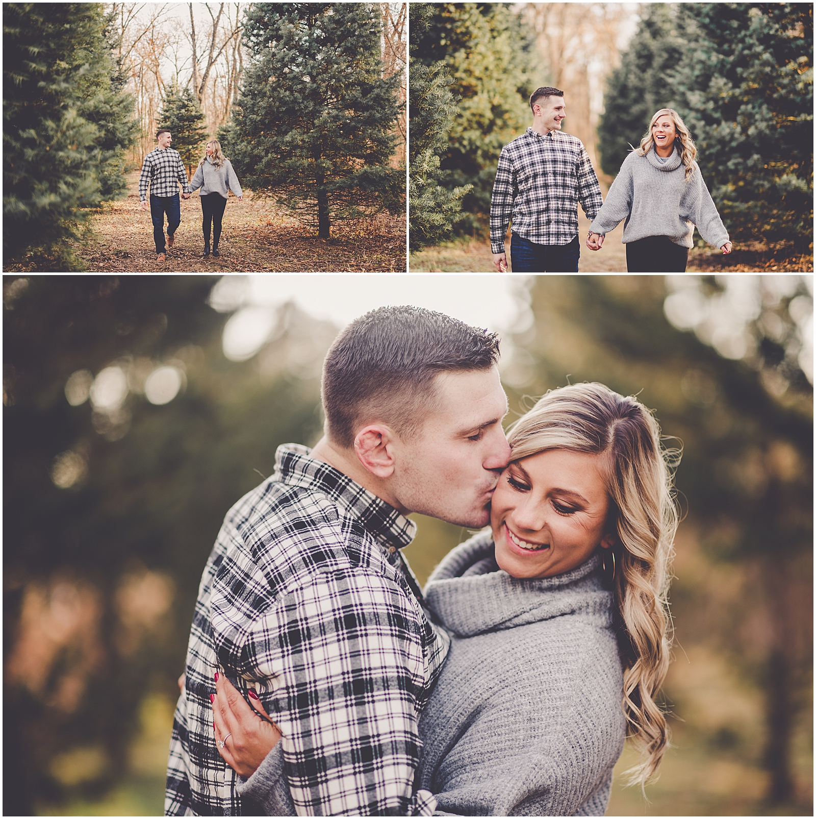 Bree and Hans' December Allerton Park engagement photos in Monticello, IL with Chicagoland wedding photographer Kara Evans Photographer.