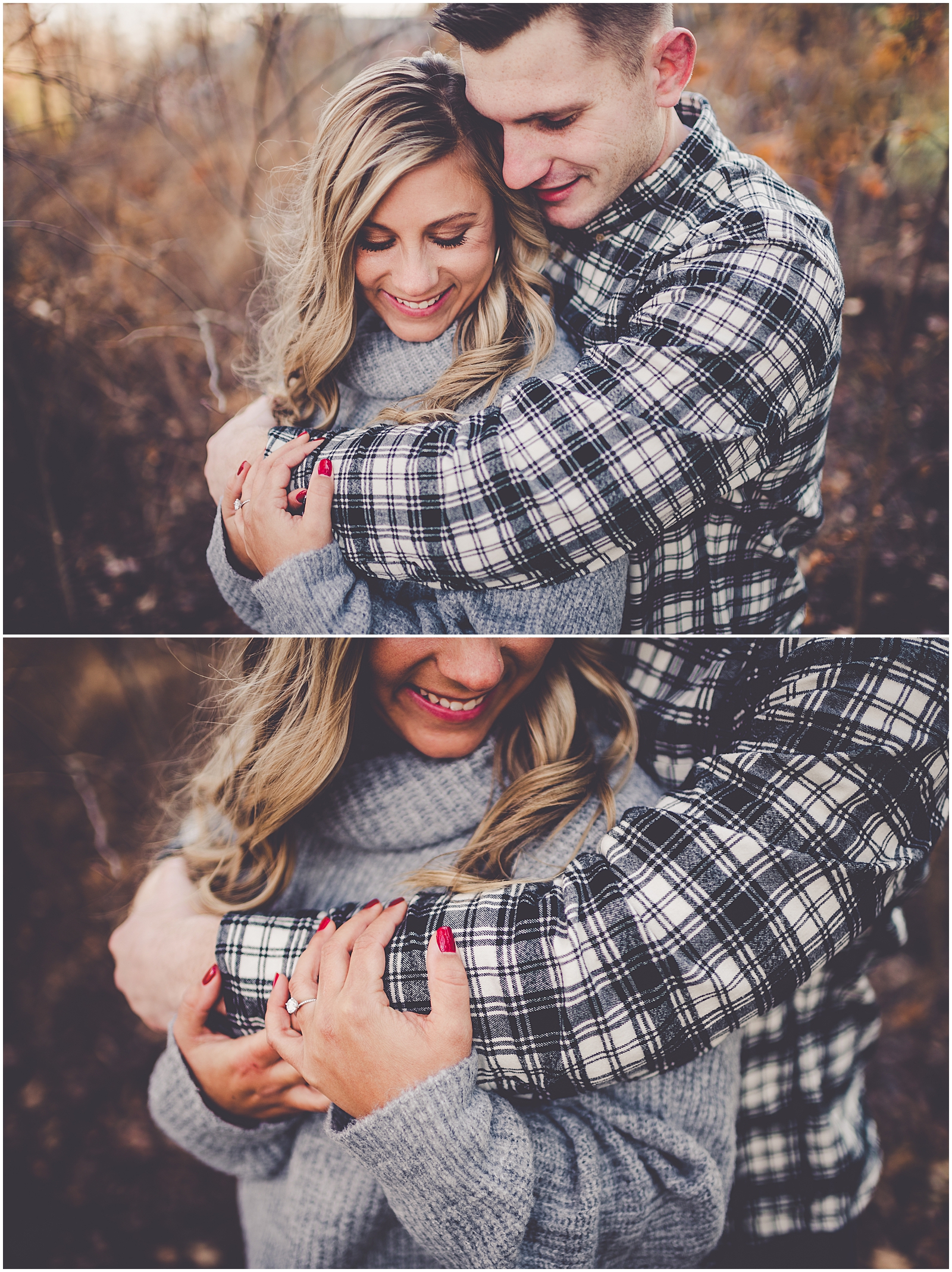 Bree and Hans' December Allerton Park engagement photos in Monticello, IL with Chicagoland wedding photographer Kara Evans Photographer.