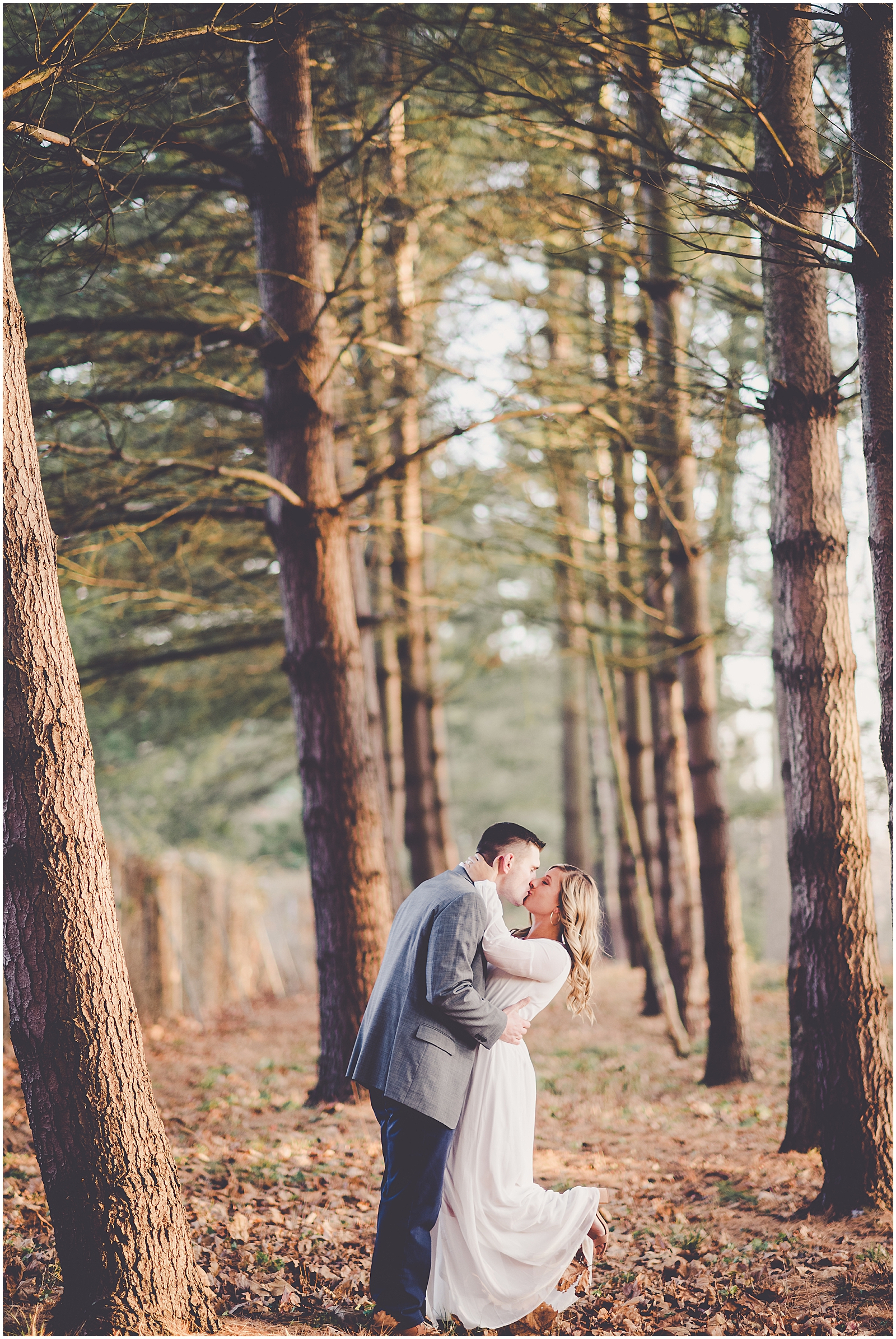 Bree and Hans' December Allerton Park engagement photos in Monticello, IL with Chicagoland wedding photographer Kara Evans Photographer.