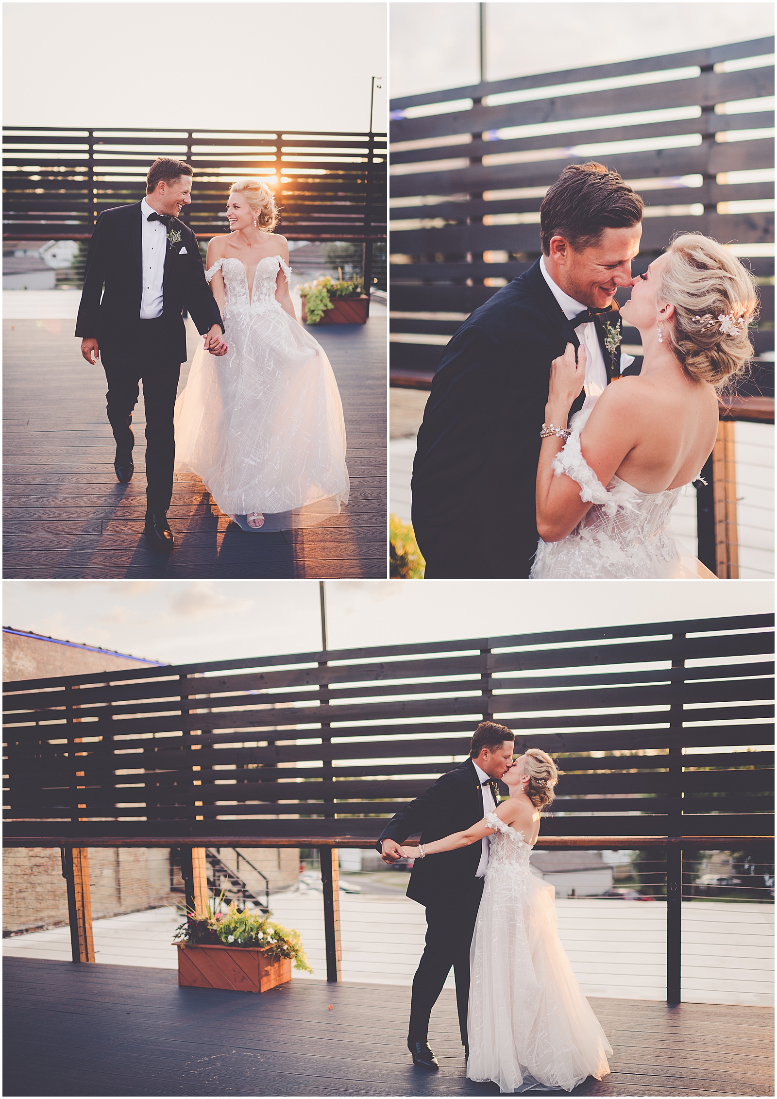 Let's sneak out for sunset photos on your wedding day - wedding advice with Chicagoland wedding photographer Kara Evans Photographer.