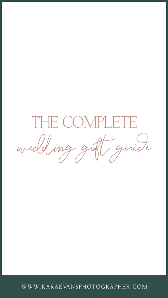 The complete wedding gift guide for your spouse-to-be, parents, and wedding party with Chicago wedding photographer Kara Evans Photographer.