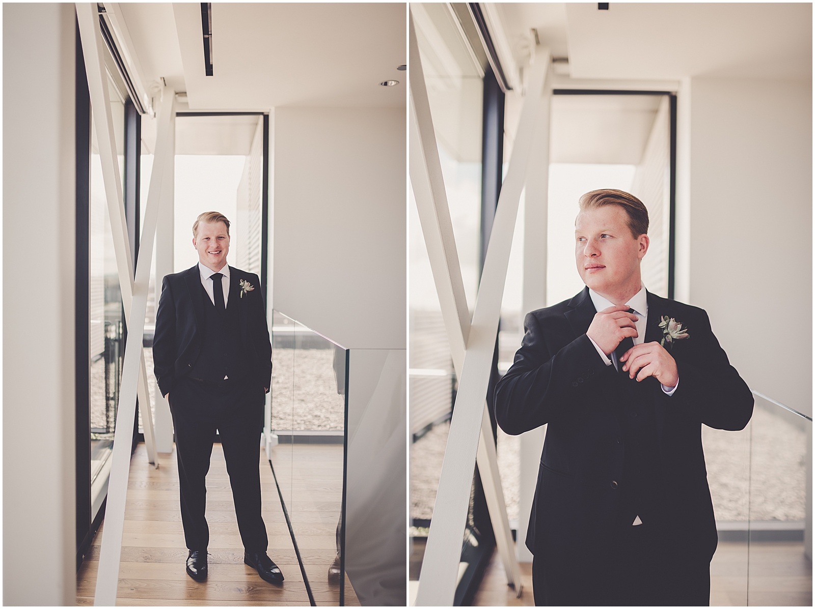 Kim and Josh's elegant spring Greenhouse Loft wedding in Chicago, Illinois with Chicagoland wedding photographer Kara Evans Photographer - Hotel at Midtown wedding photos.