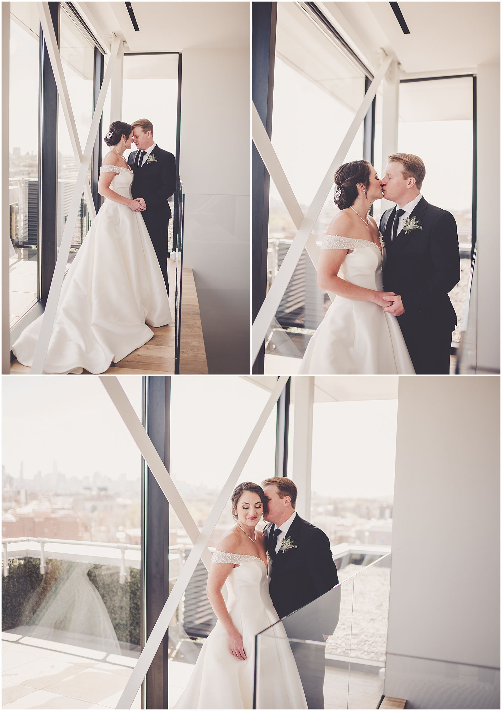 Kim and Josh's elegant spring Greenhouse Loft wedding in Chicago, Illinois with Chicagoland wedding photographer Kara Evans Photographer - Hotel at Midtown wedding photos.