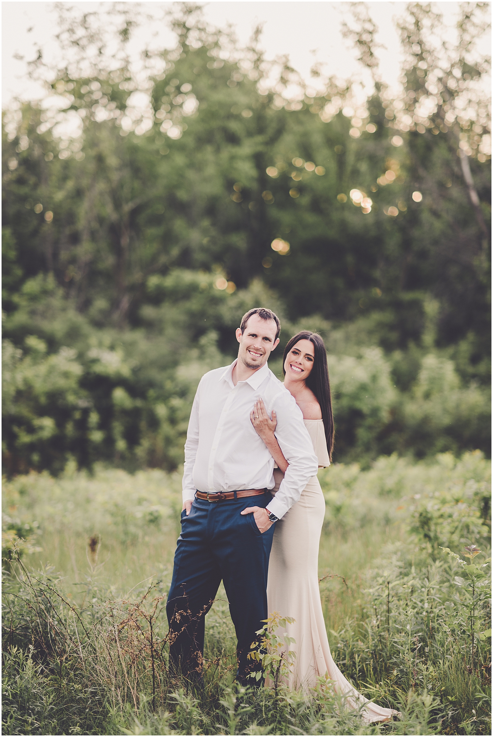 Jen and Tom's Hickory Creek Forest Preserve engagement session in Mokena with Chicagoland wedding photographer Kara Evans Photographer.