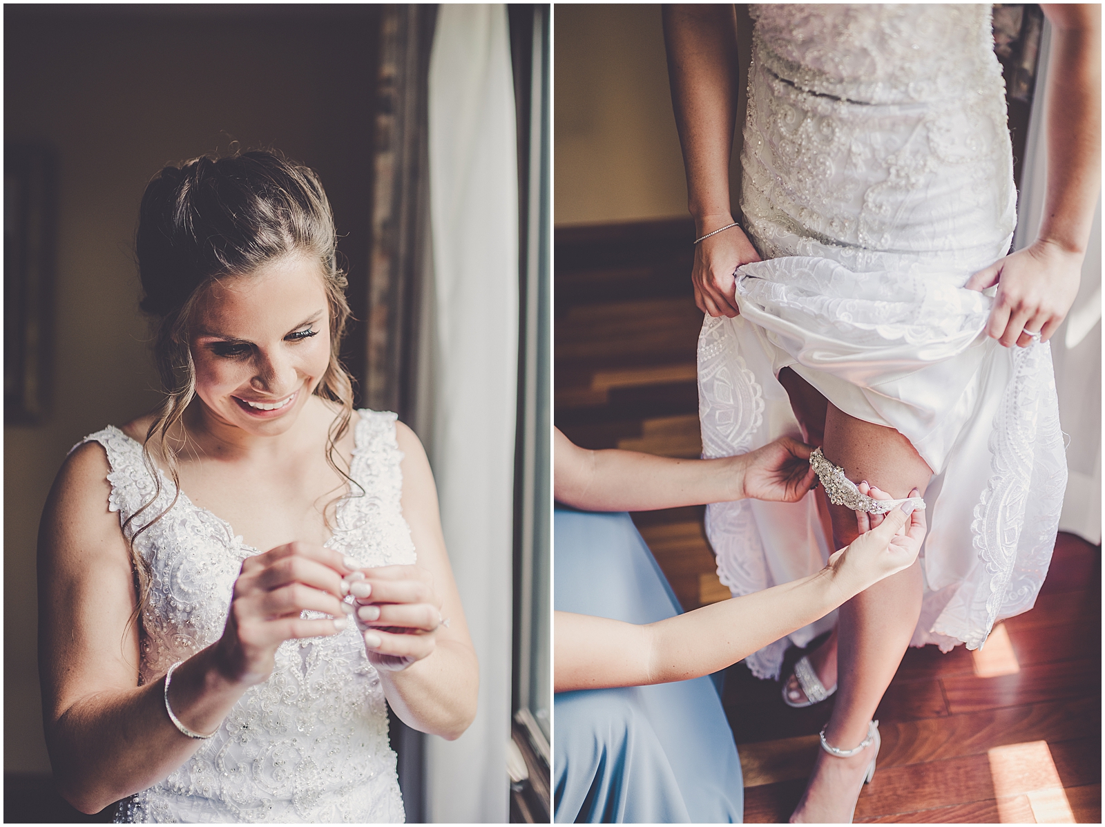 Marybeth and Ryan's dusty blue & greenery wedding at The Odyssey in Tinley Park with Chicago wedding photographer Kara Evans Photographer.