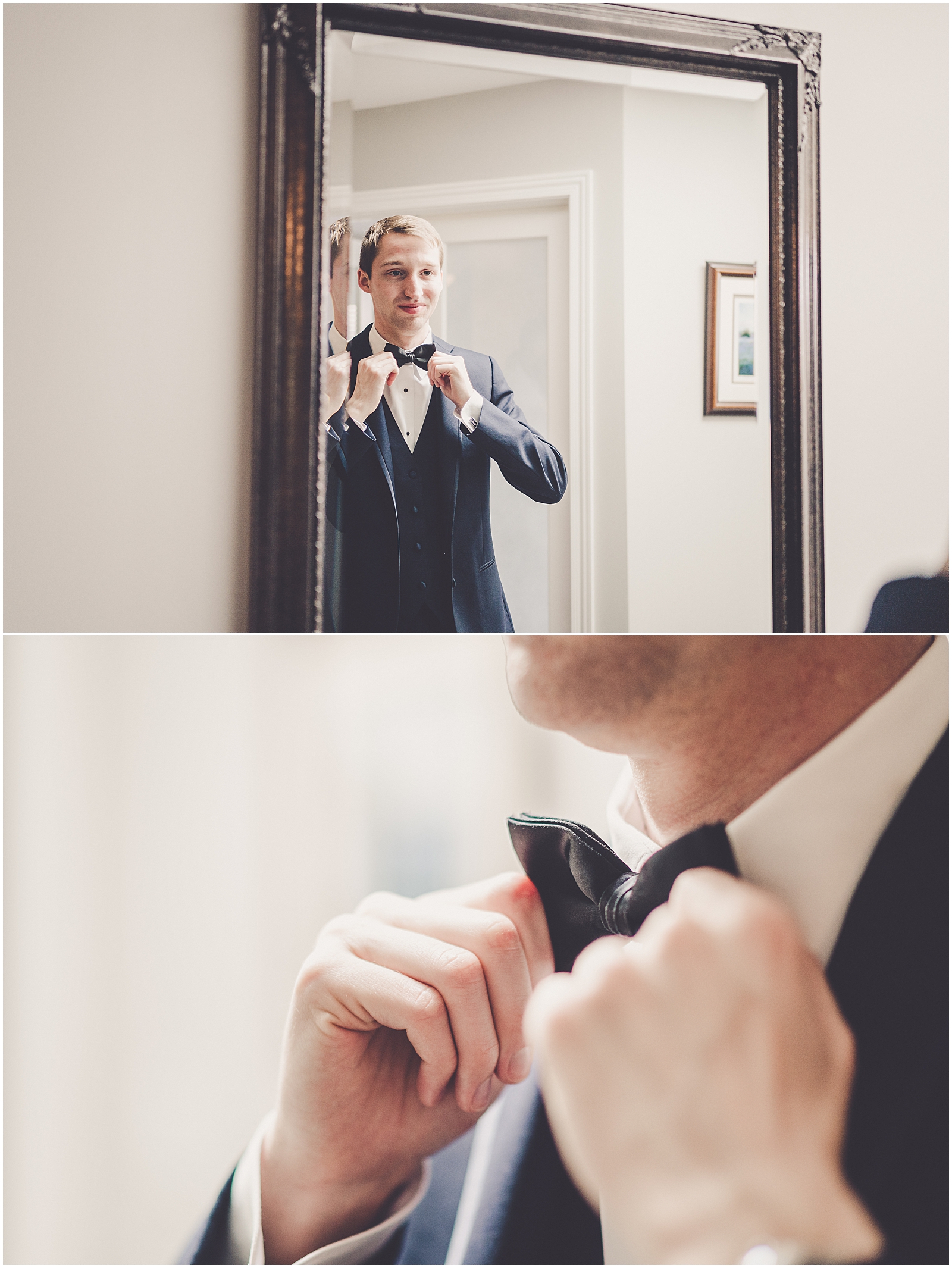 Marybeth and Ryan's dusty blue & greenery wedding at The Odyssey in Tinley Park with Chicago wedding photographer Kara Evans Photographer.