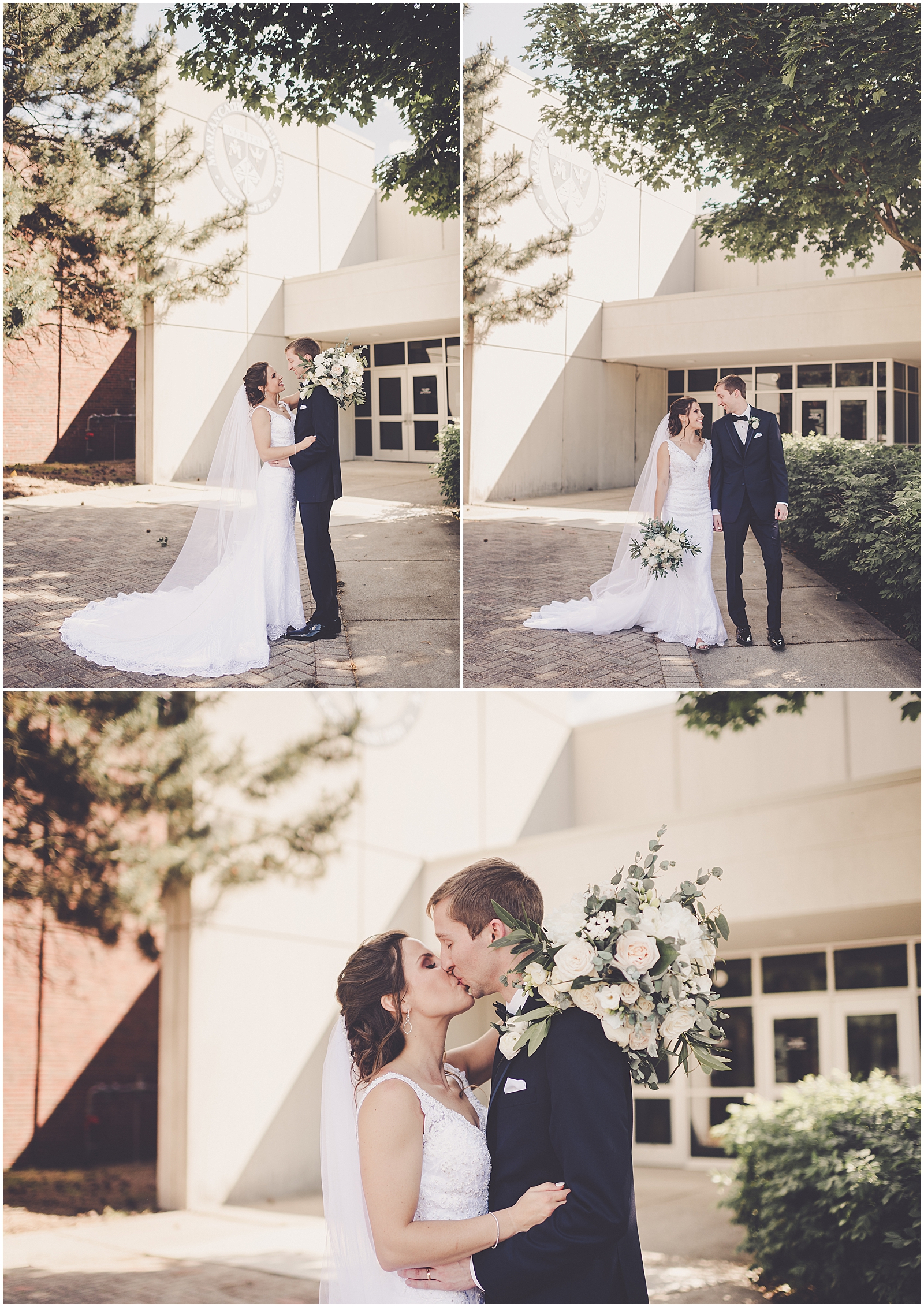 Marybeth and Ryan's dusty blue & greenery wedding at The Odyssey in Tinley Park with Chicago wedding photographer Kara Evans Photographer.