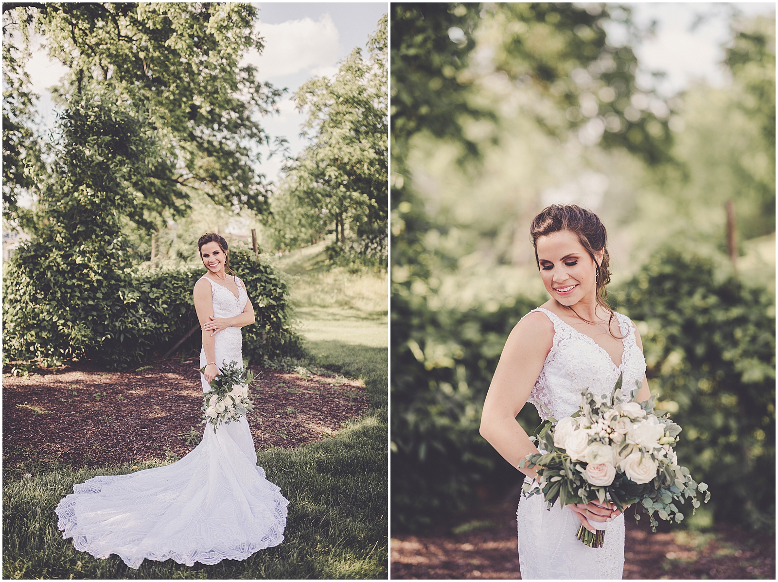 Marybeth and Ryan's dusty blue & greenery wedding at The Odyssey in Tinley Park with Chicago wedding photographer Kara Evans Photographer.