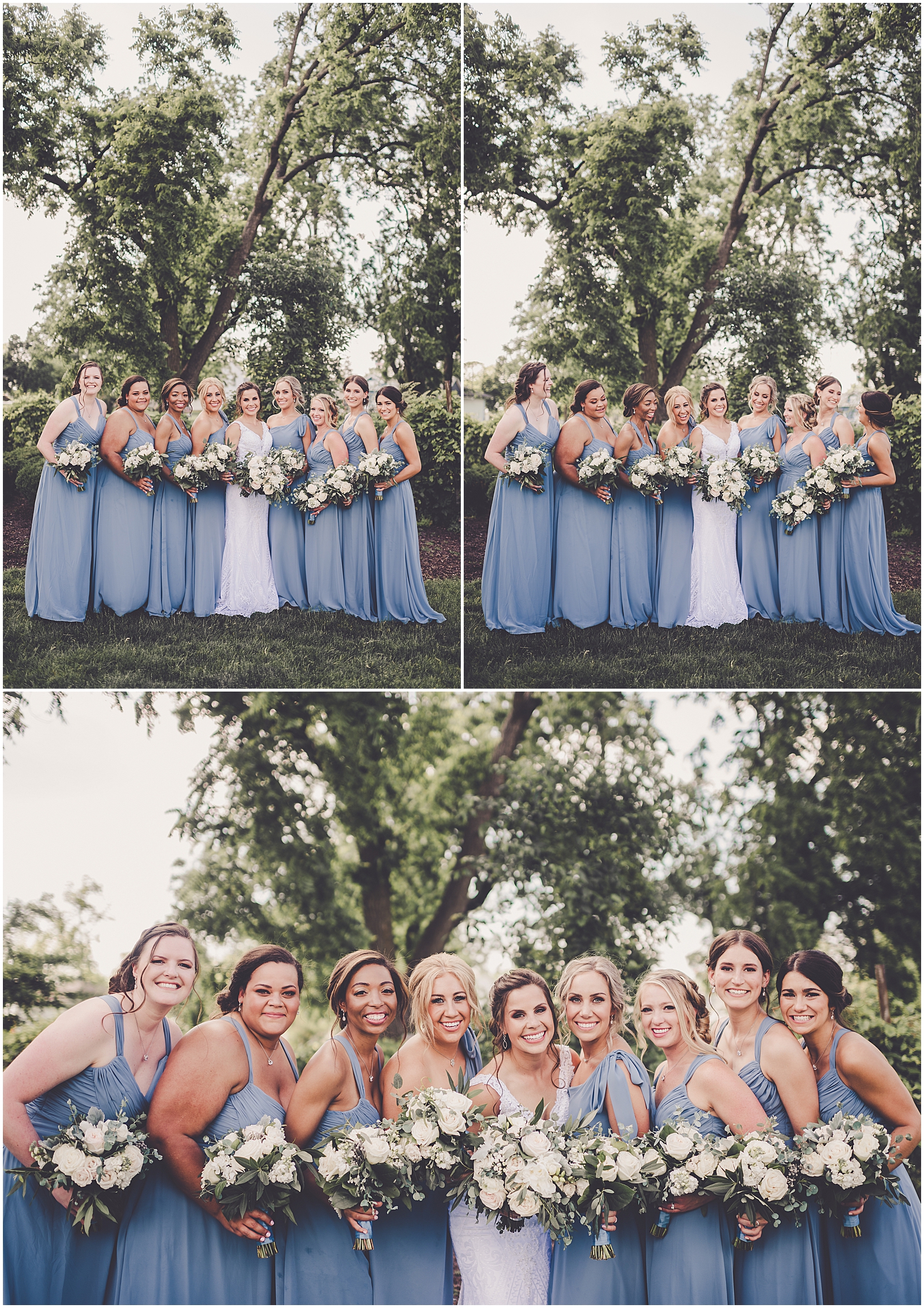 Marybeth and Ryan's dusty blue & greenery wedding at The Odyssey in Tinley Park with Chicago wedding photographer Kara Evans Photographer.