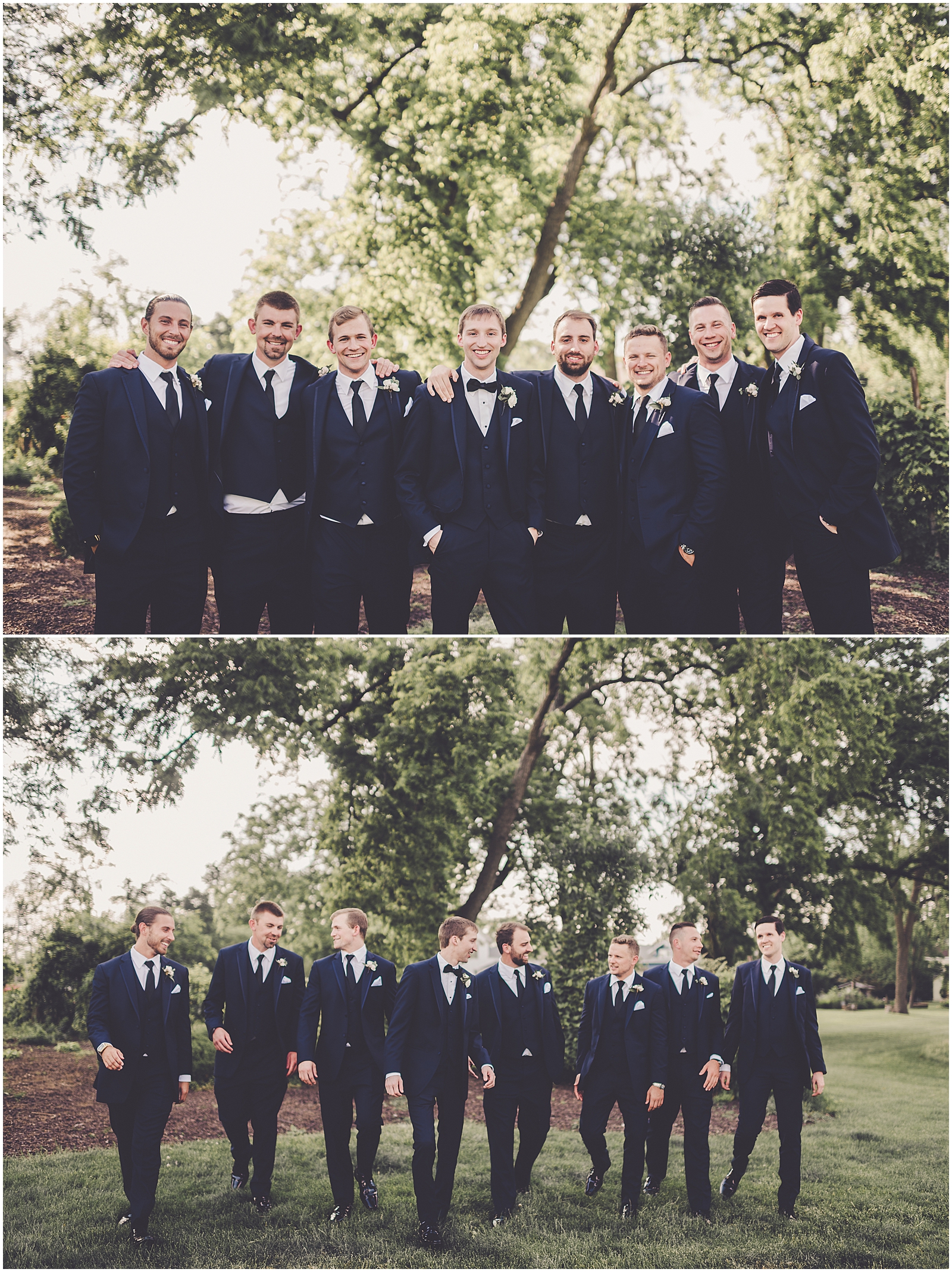 Marybeth and Ryan's dusty blue & greenery wedding at The Odyssey in Tinley Park with Chicago wedding photographer Kara Evans Photographer.