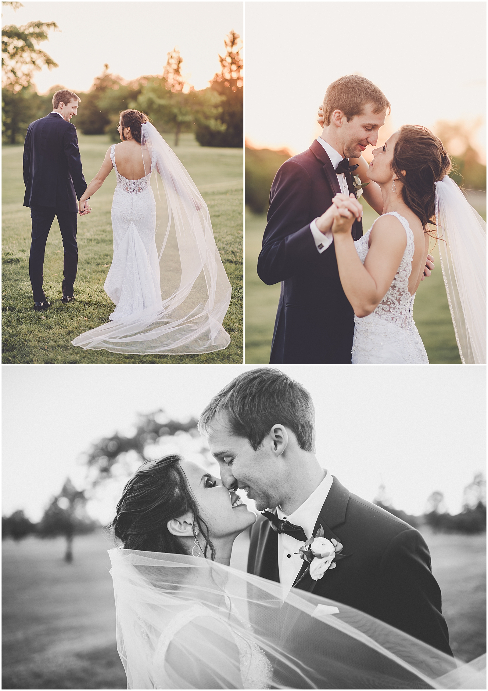 Marybeth and Ryan's dusty blue & greenery wedding at The Odyssey in Tinley Park with Chicago wedding photographer Kara Evans Photographer.