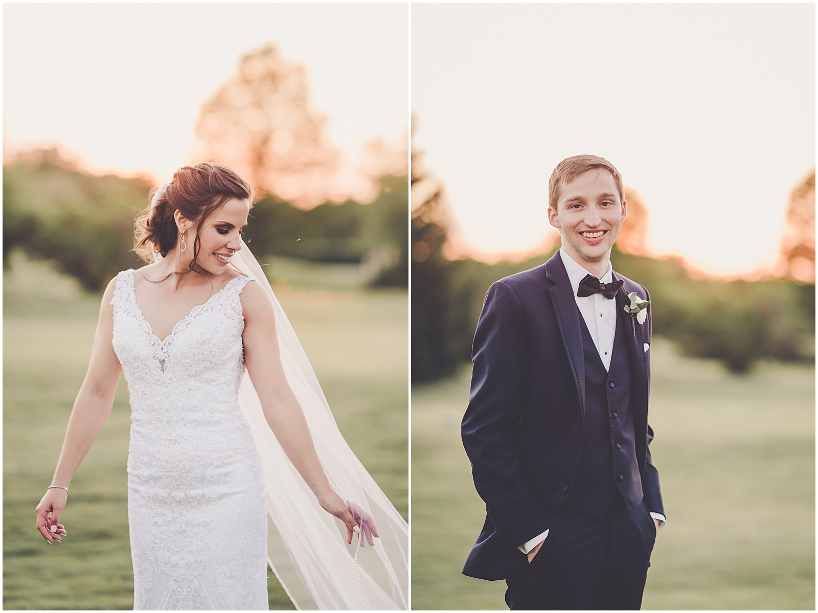 Marybeth and Ryan's dusty blue & greenery wedding at The Odyssey in Tinley Park with Chicago wedding photographer Kara Evans Photographer.