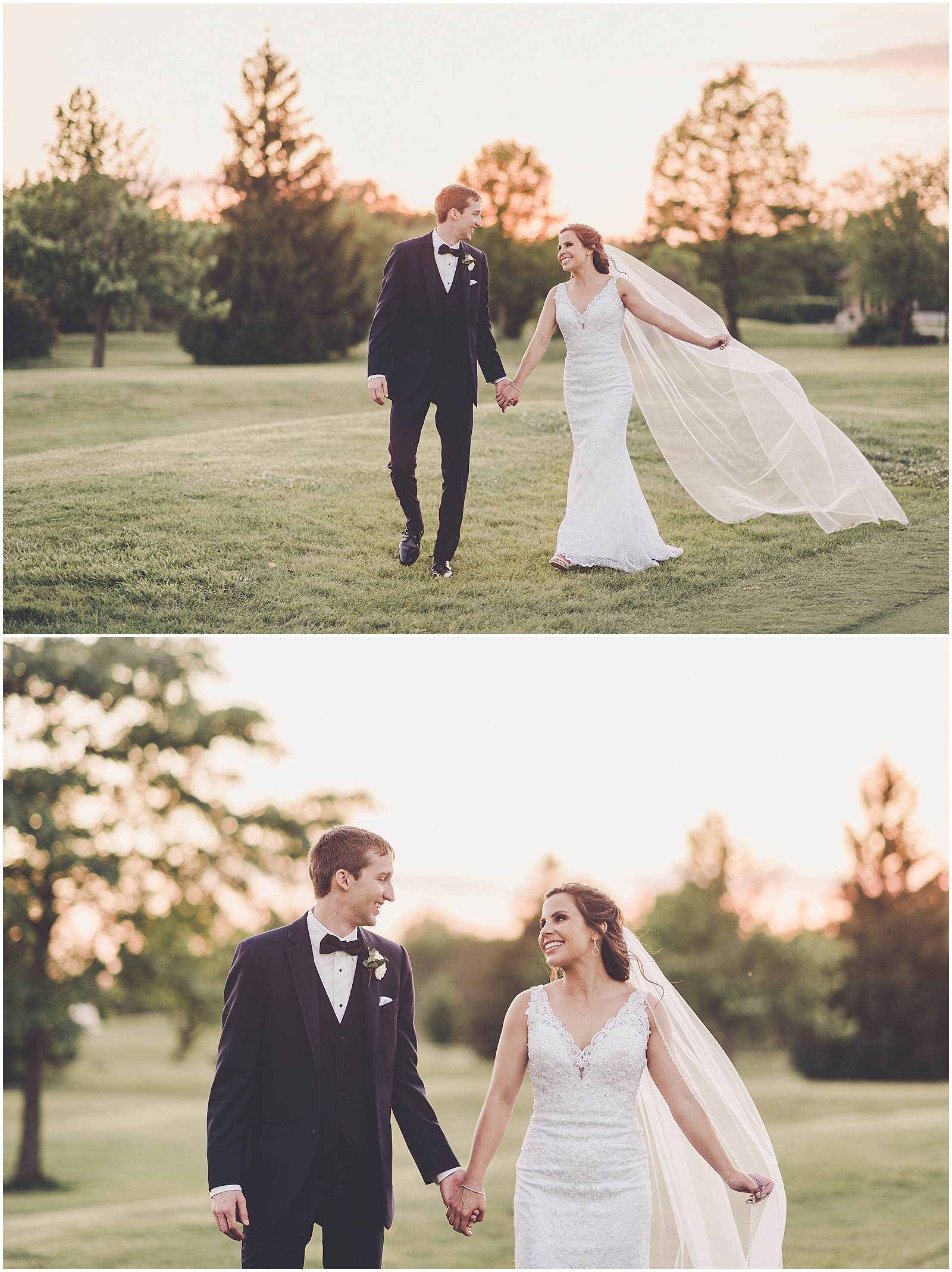 Marybeth and Ryan's dusty blue & greenery wedding at The Odyssey in Tinley Park with Chicago wedding photographer Kara Evans Photographer.