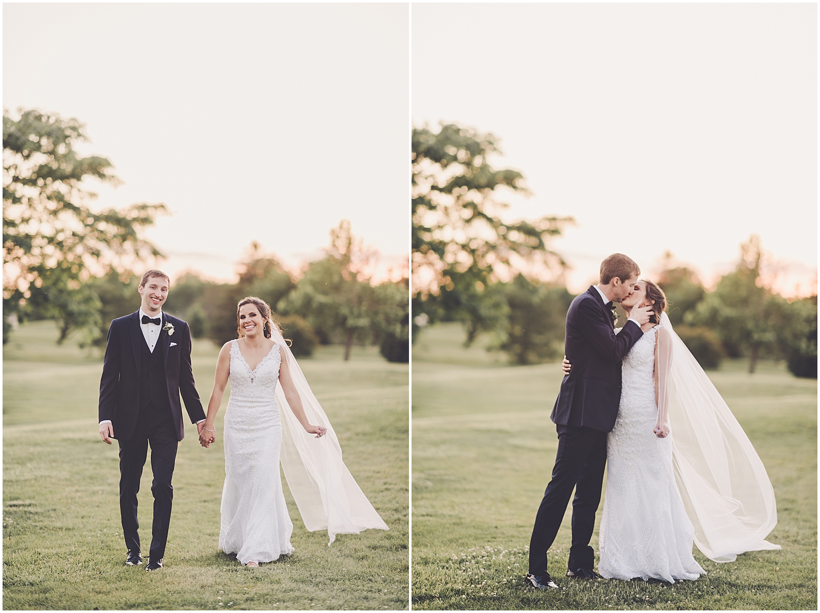 Marybeth and Ryan's dusty blue & greenery wedding at The Odyssey in Tinley Park with Chicago wedding photographer Kara Evans Photographer.