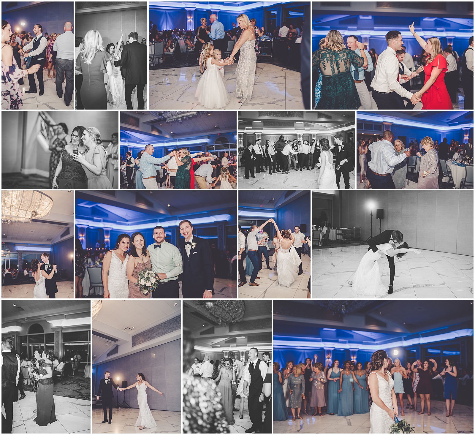 Marybeth and Ryan's dusty blue & greenery wedding at The Odyssey in Tinley Park with Chicago wedding photographer Kara Evans Photographer.