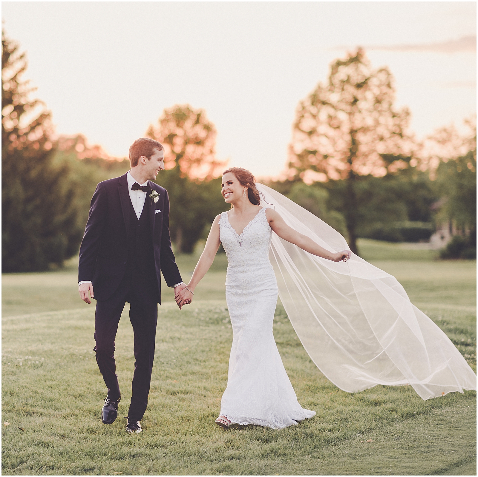 Marybeth and Ryan's dusty blue & greenery wedding at The Odyssey in Tinley Park with Chicago wedding photographer Kara Evans Photographer.