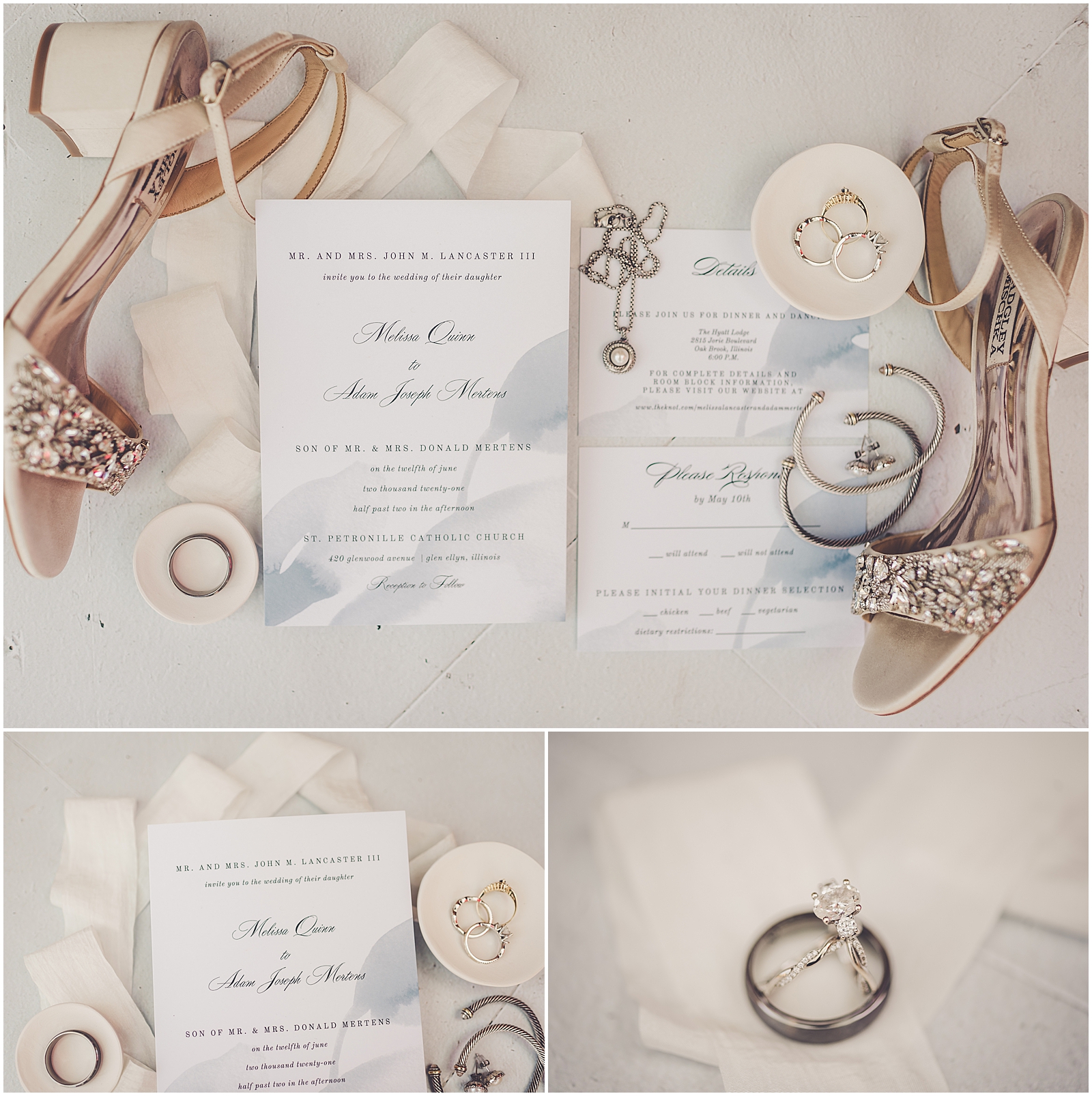 Melissa and Adam's classic summer wedding day at the Hyatt Lodge in Oak Brook with Chicagoland wedding photographer Kara Evans Photographer.