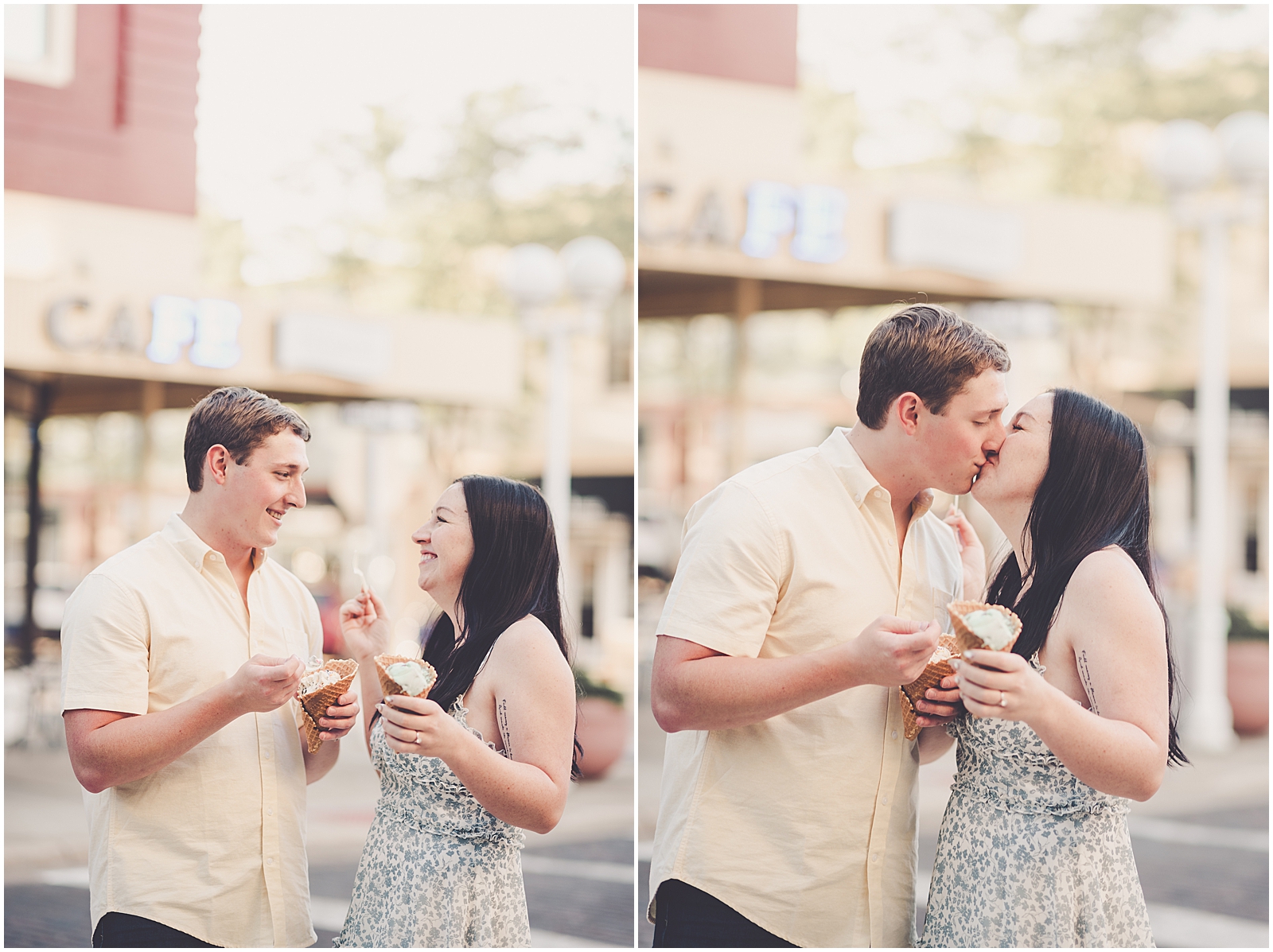 Kylie and Noah's Silver Beach engagement photos in St. Joseph, Michigan with Chicagoland wedding photographer Kara Evans Photographer.